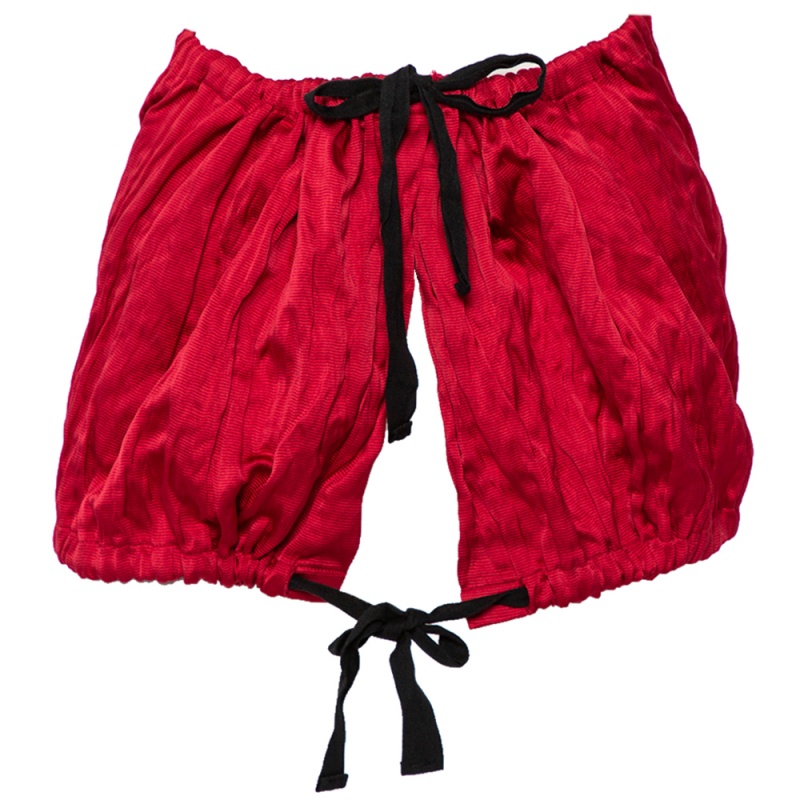 Prada Red Crumpled Silk Blend Wide Waist Overlay/Belt S