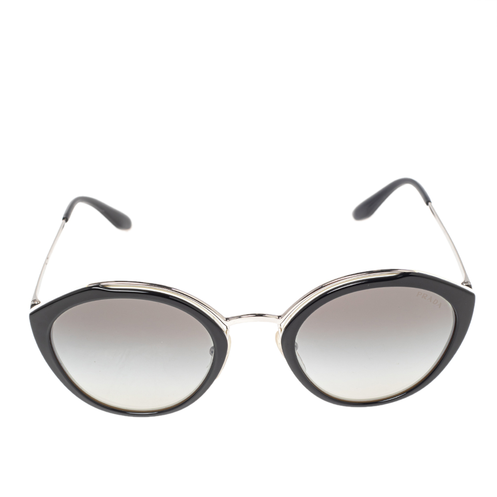 

Prada Monochrome/Grey Gradient SPR 18U Oval Sunglasses, Black