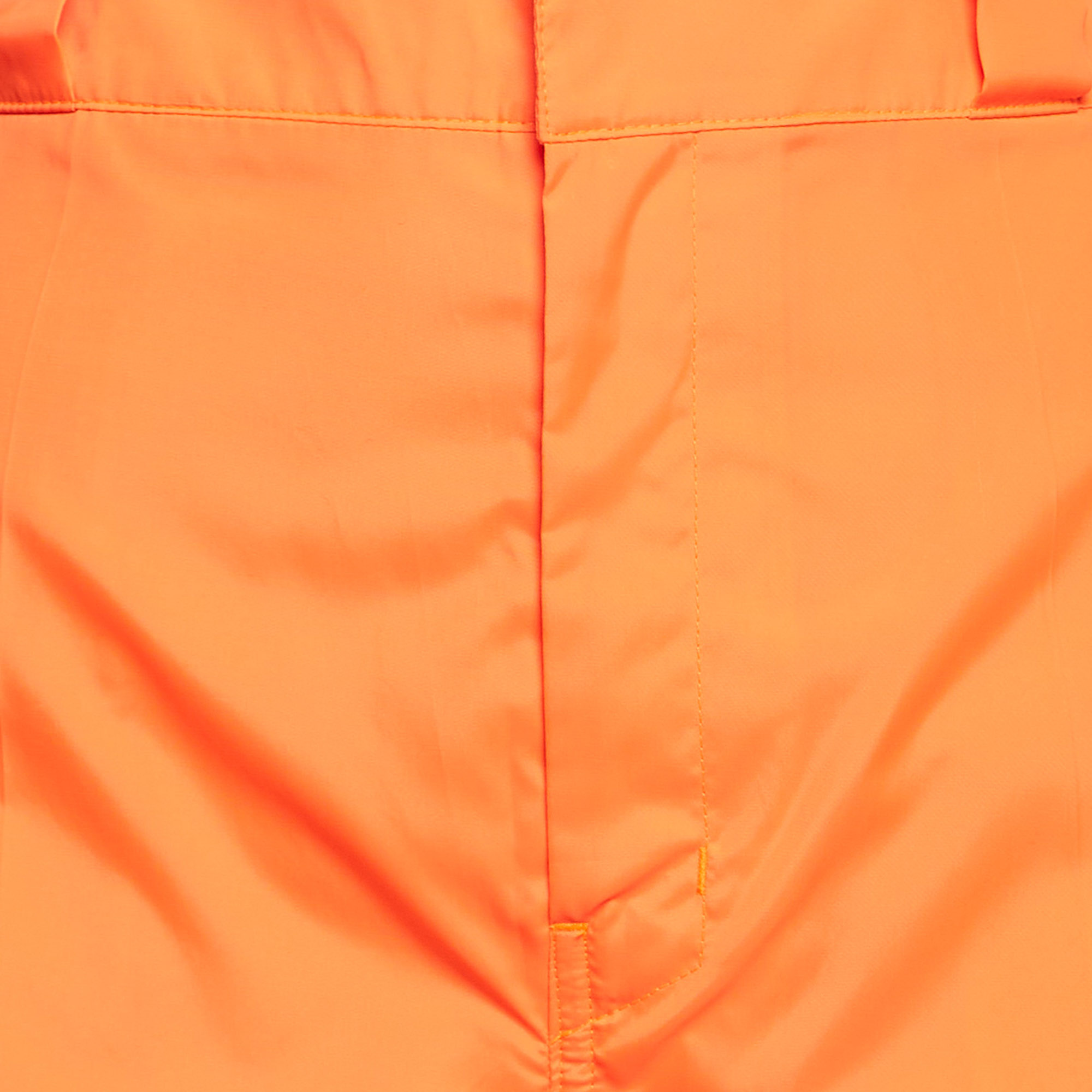 Prada Florescent Orange Synthetic Loose Fit Pants M