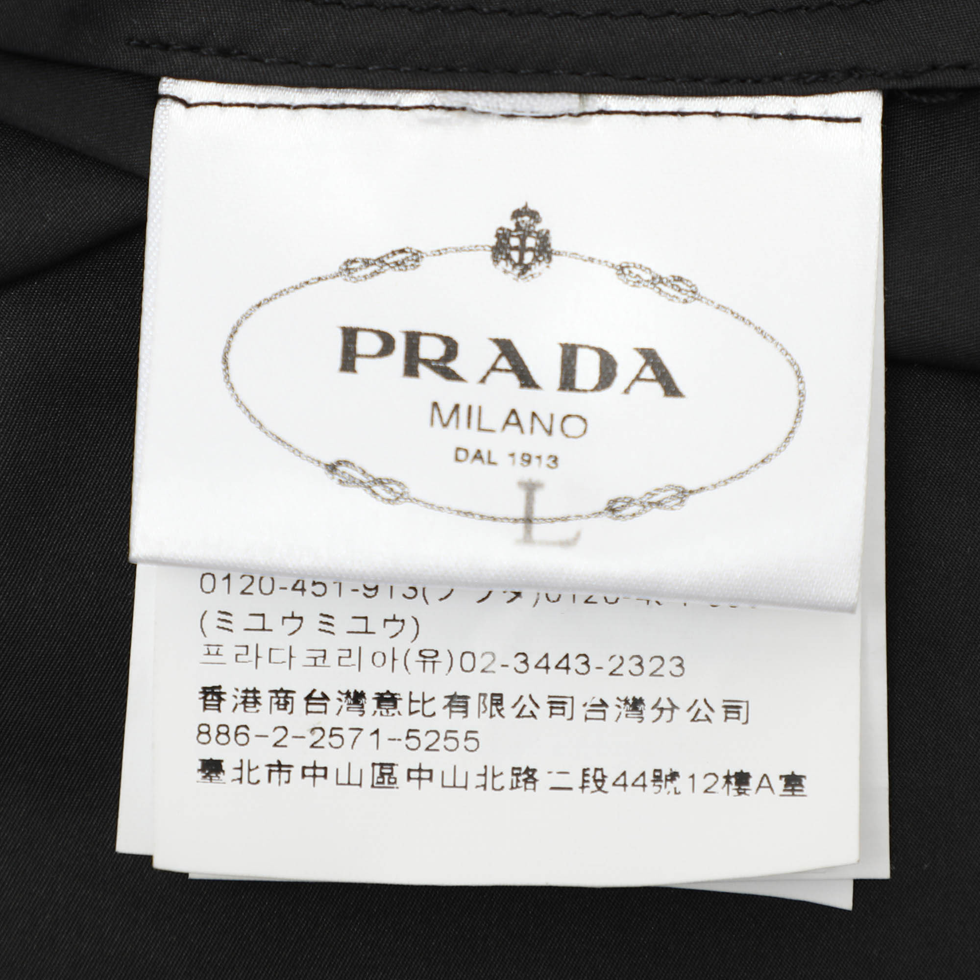 Prada Black Nylon Half Sleeve Midi Dress L