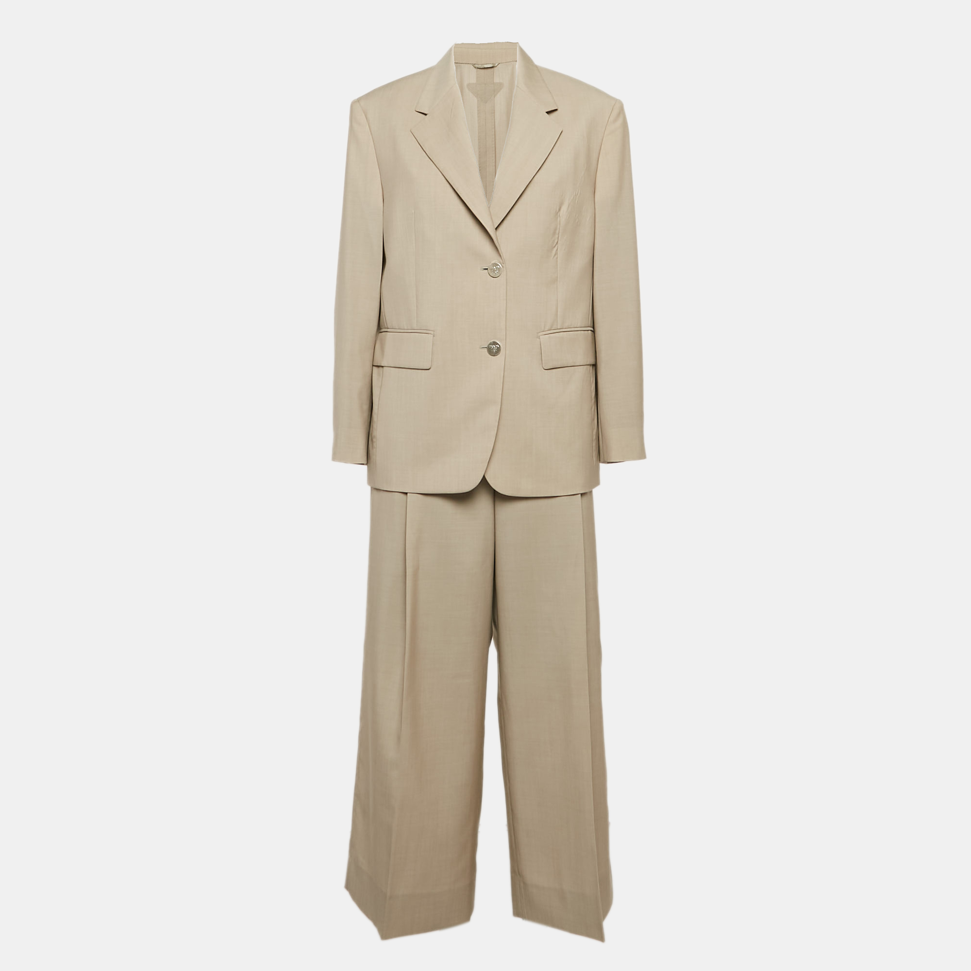 Prada Beige Wool Pants Suit L