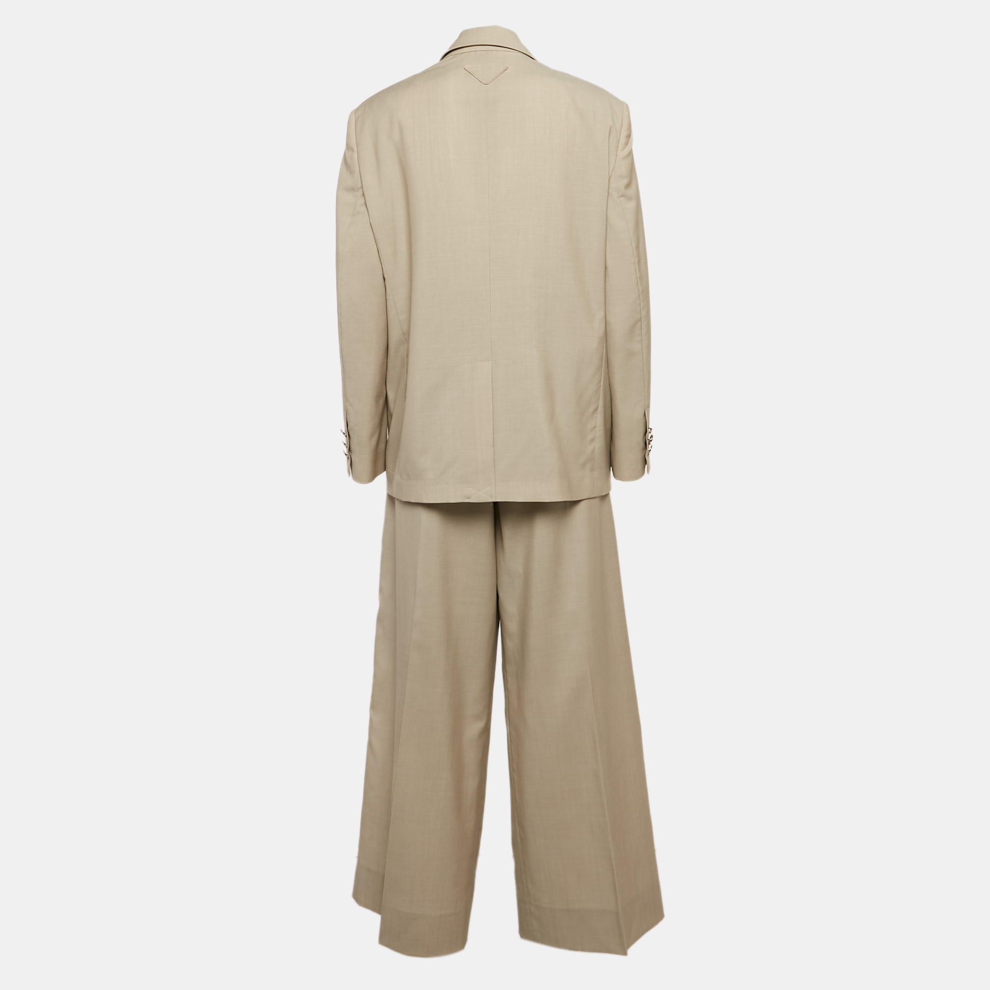 Prada Beige Wool Pants Suit L