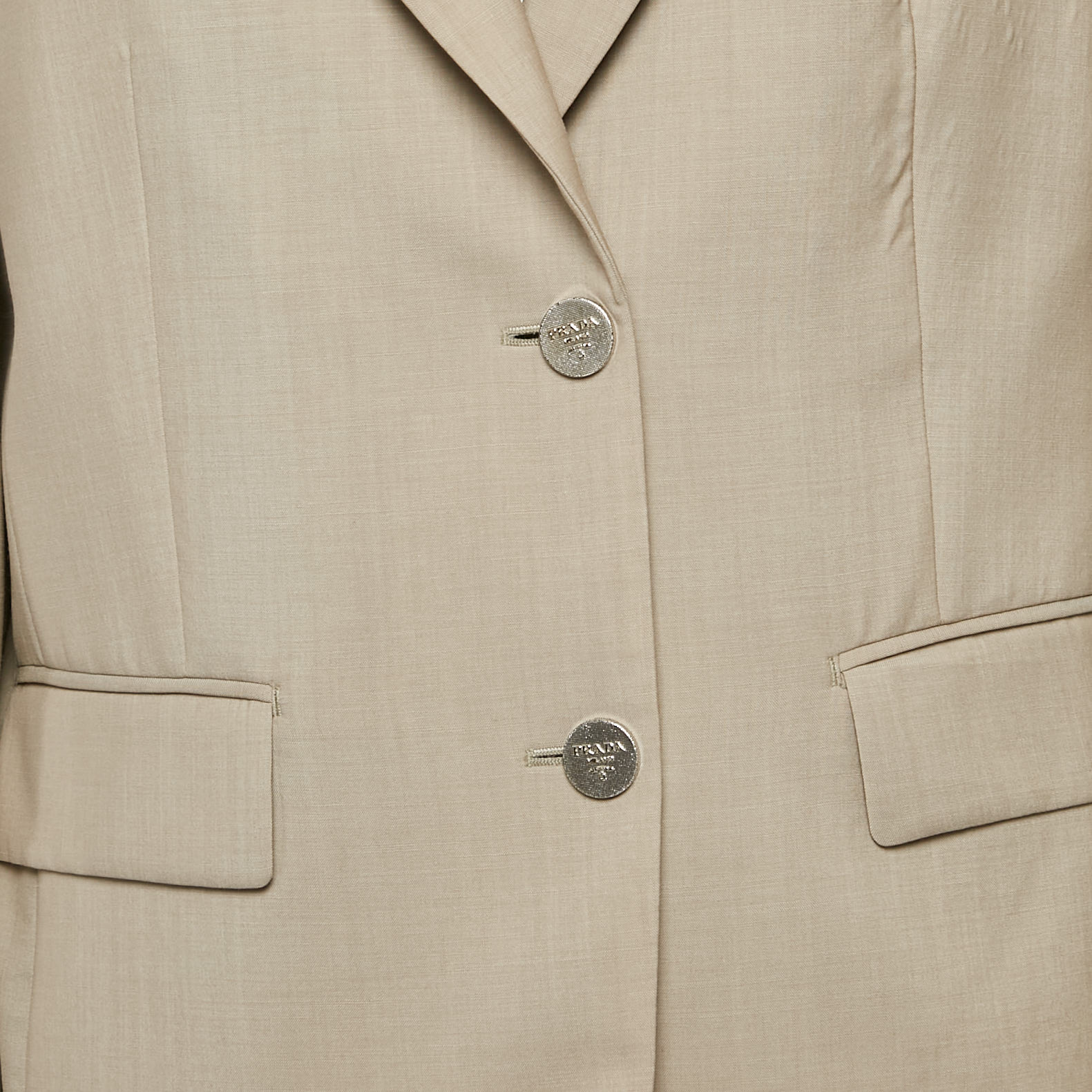 Prada Beige Wool Pants Suit L