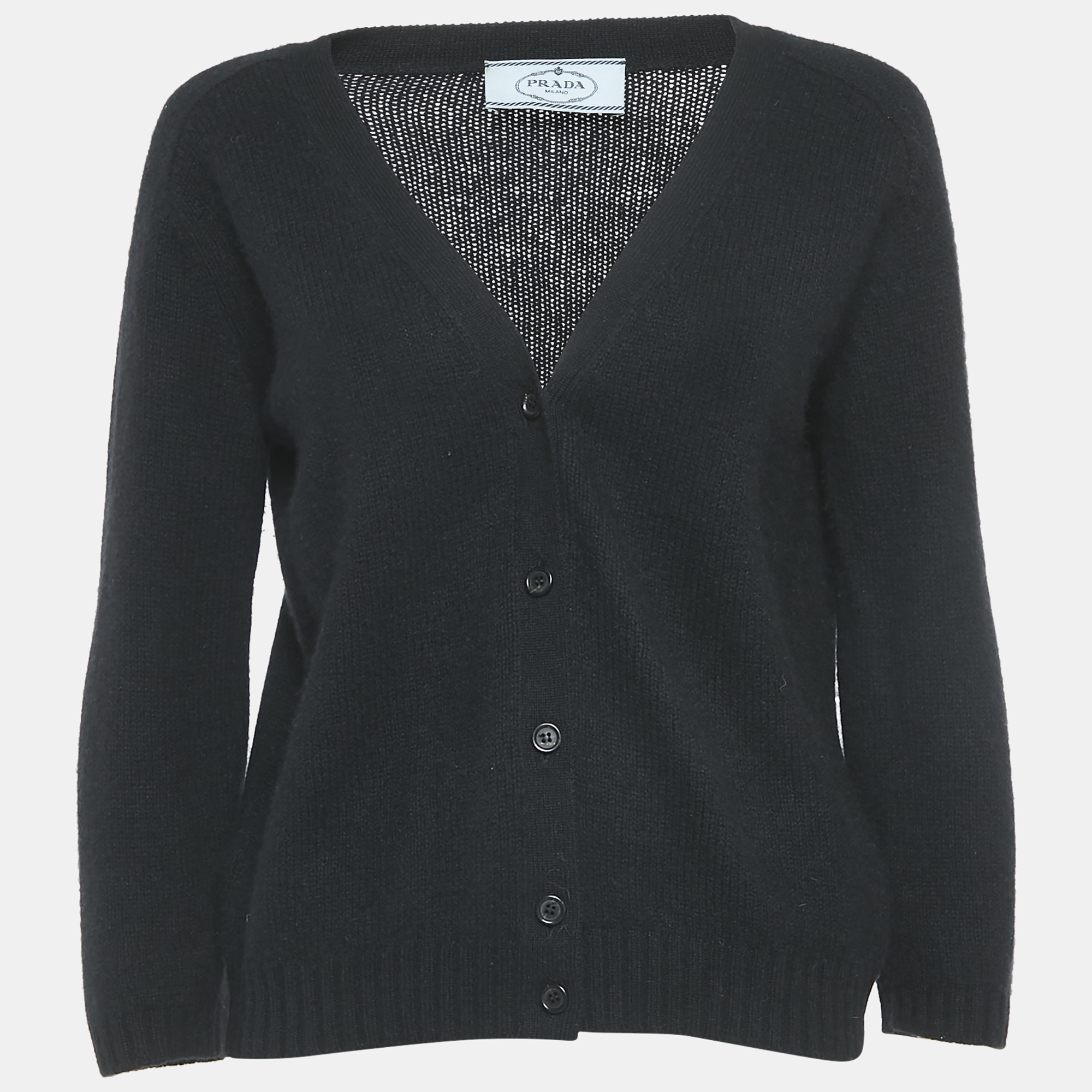 Prada Black Cashmere Patch Detail Button Front Cardigan M, Beige
Prada Black Cashmere Patch Detail Button Front Cardigan M, Beige