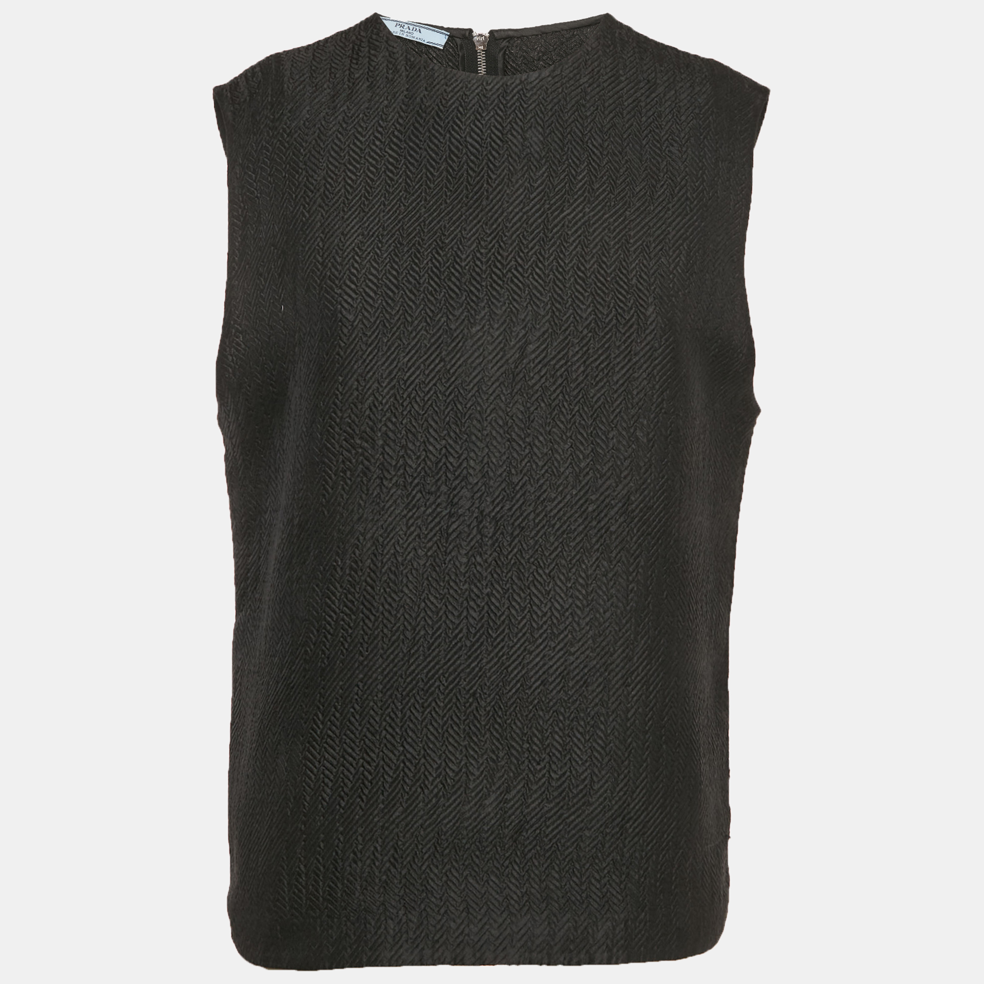 Textured Crepe Sleeveless Top M - Prada - Modalova