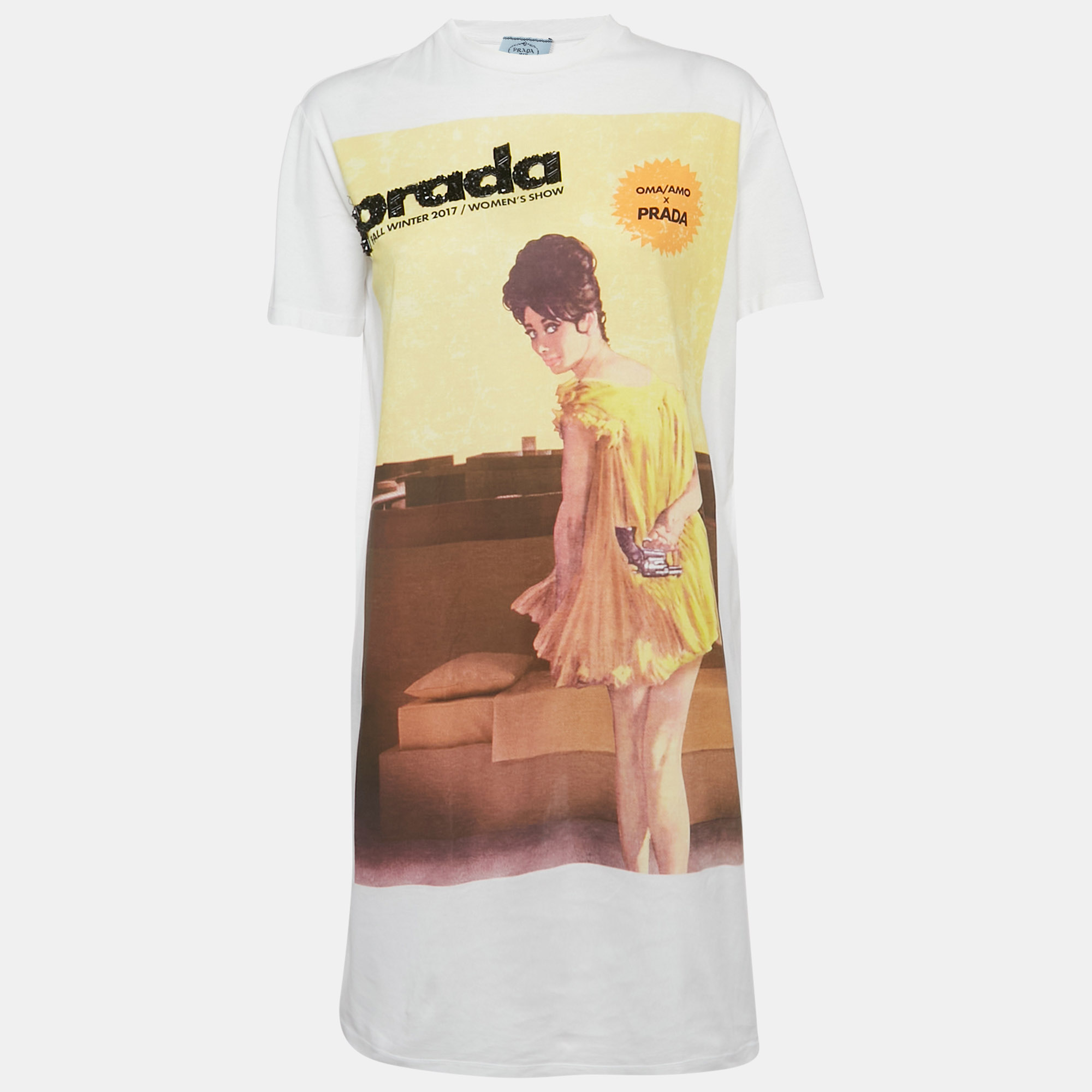 Poster Girl Jersey T-Shirt Dress L - Prada - Modalova