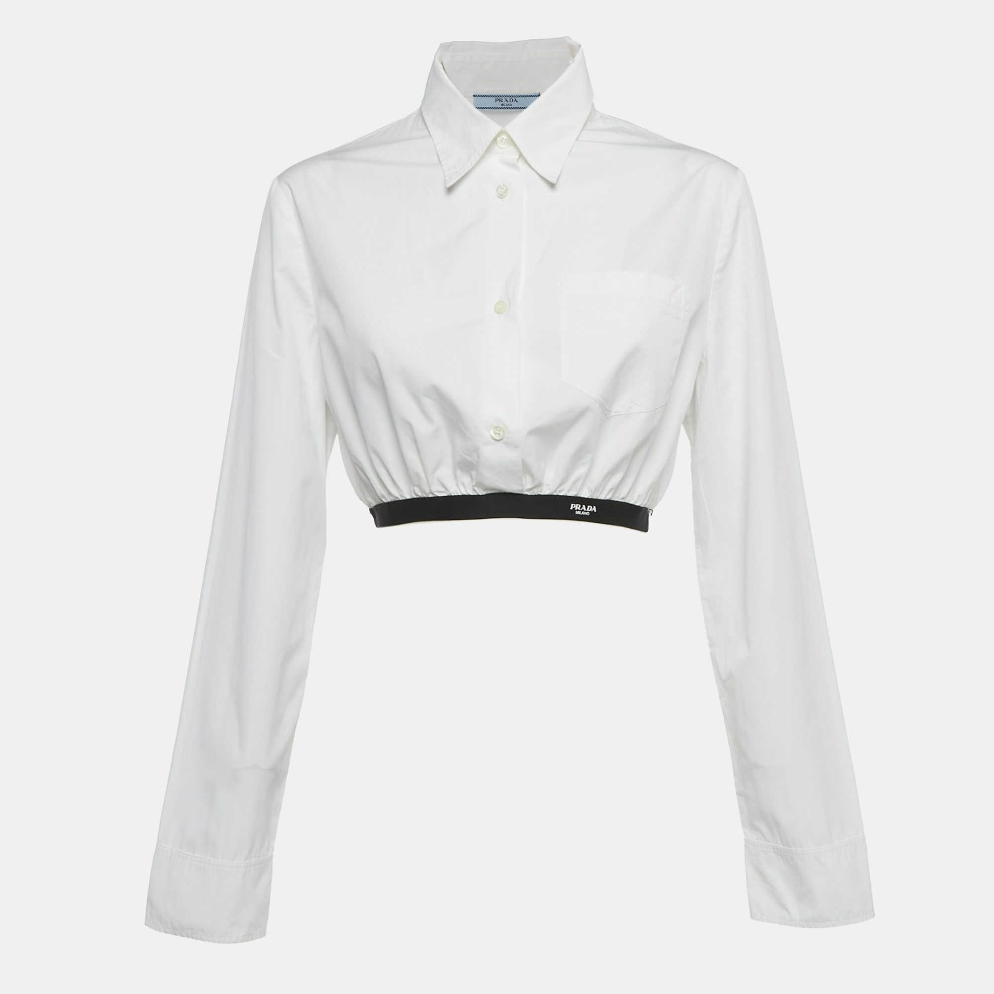 Prada White Cotton Button Front Crop Top M
Prada White Cotton Button Front Crop Top M