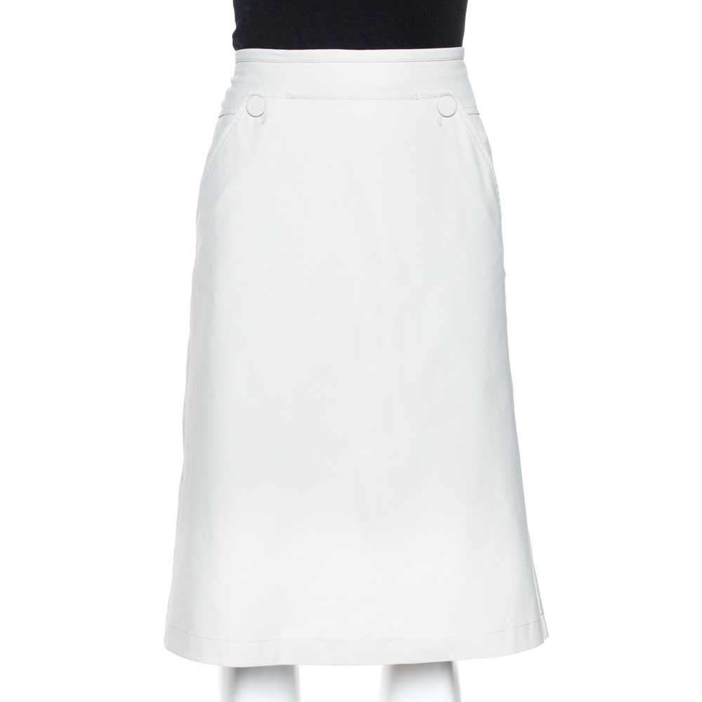 Image of Prada Sport Ecru Synthetic A Line Skirt S