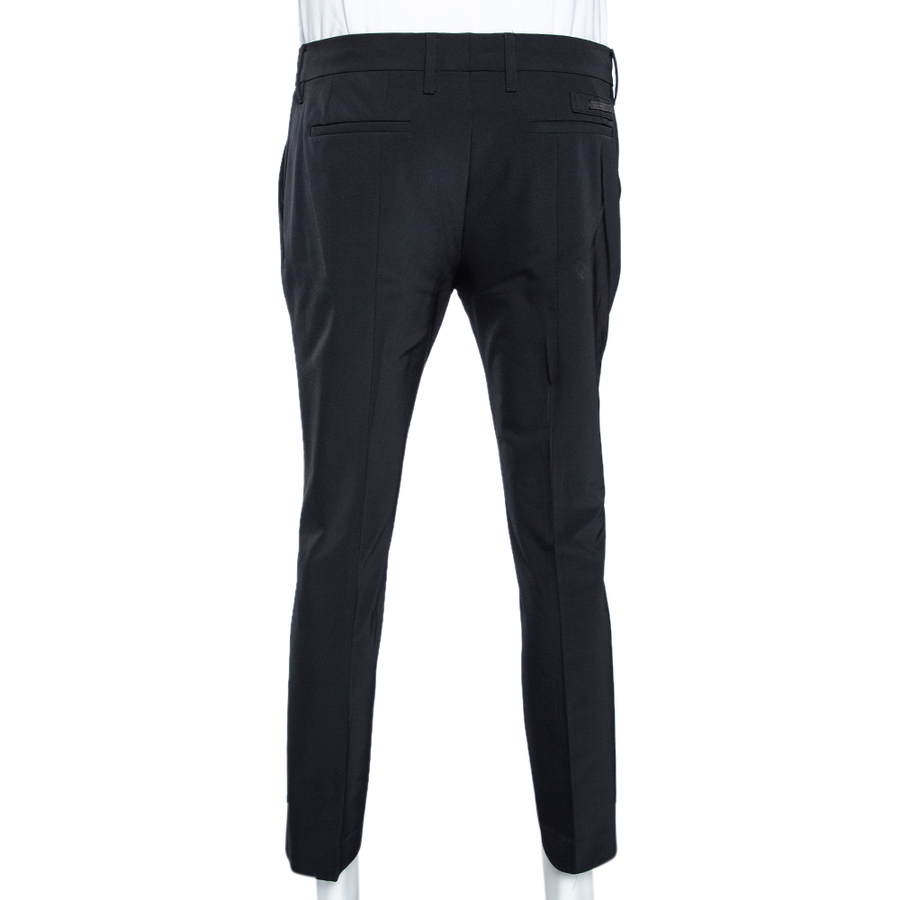 Prada Black Cropped Technical Trousers L