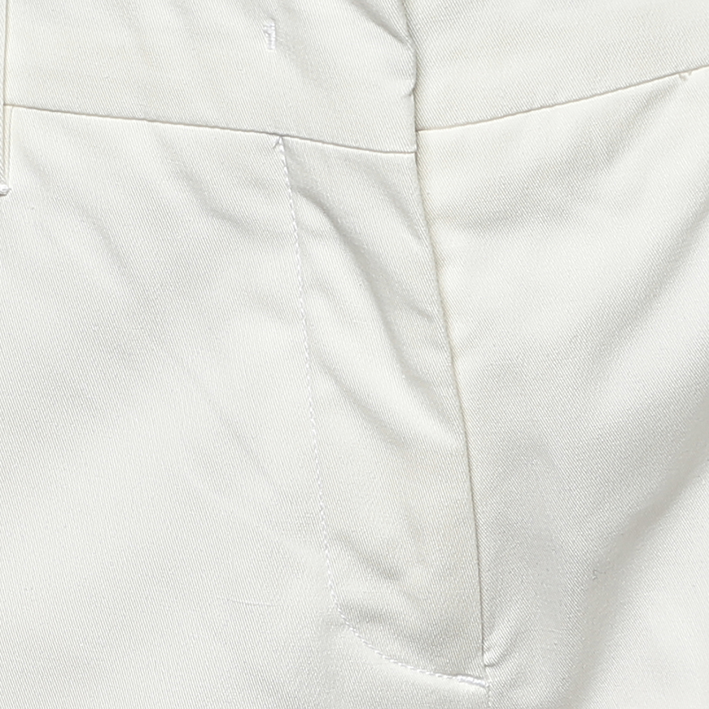 Prada White Cotton Straight Leg Pants M