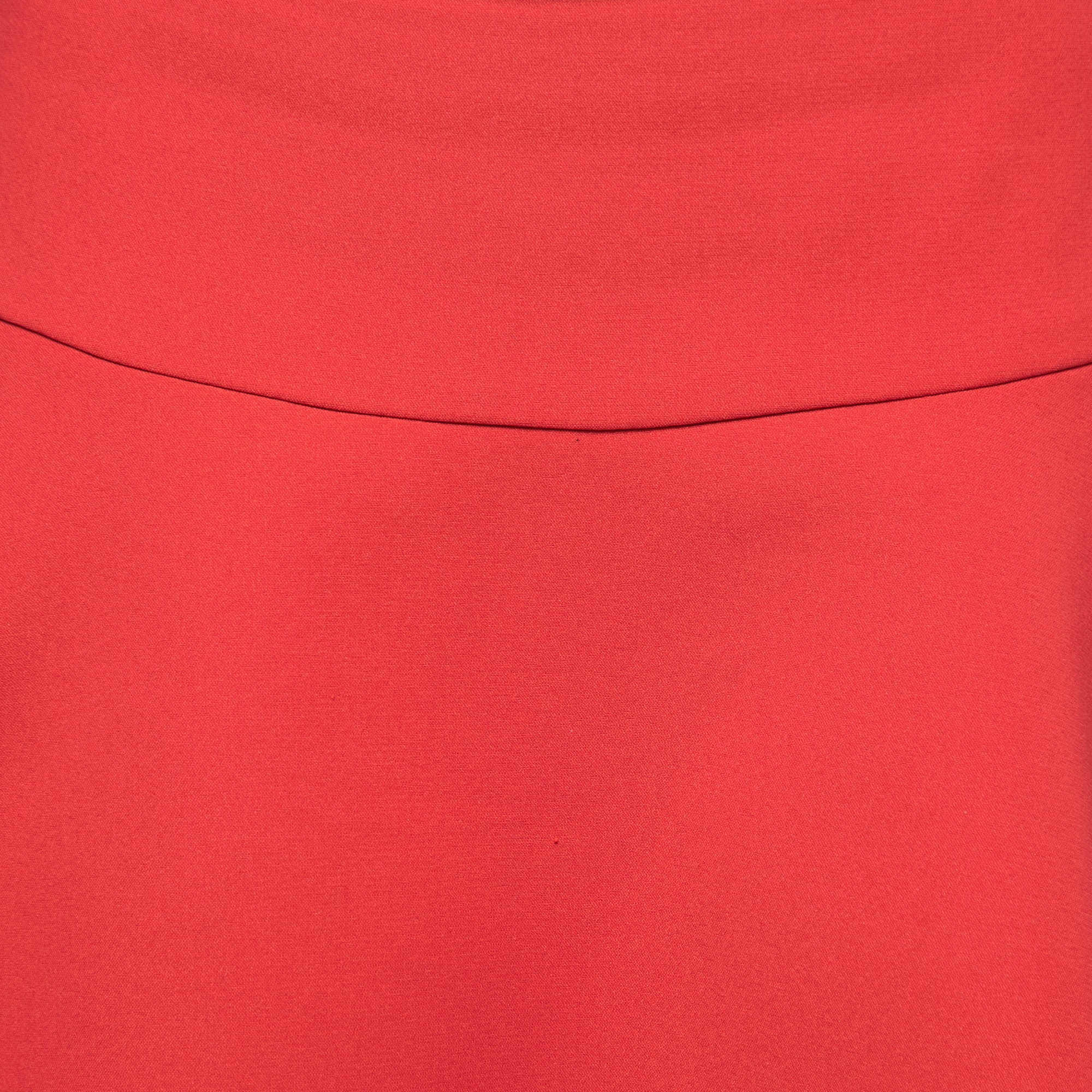 Prada Red Crepe Flared Mini Skirt S