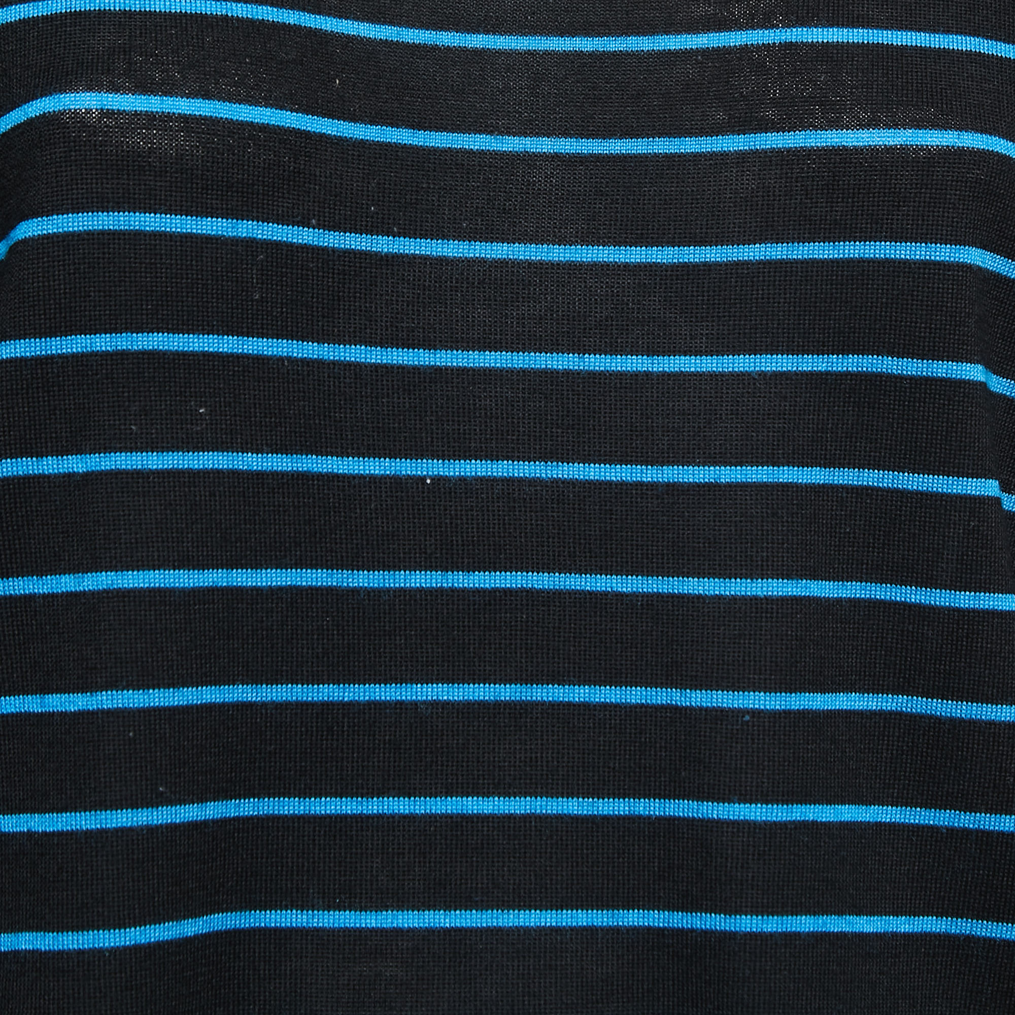 Prada Black Striped Knit T-Shirt M