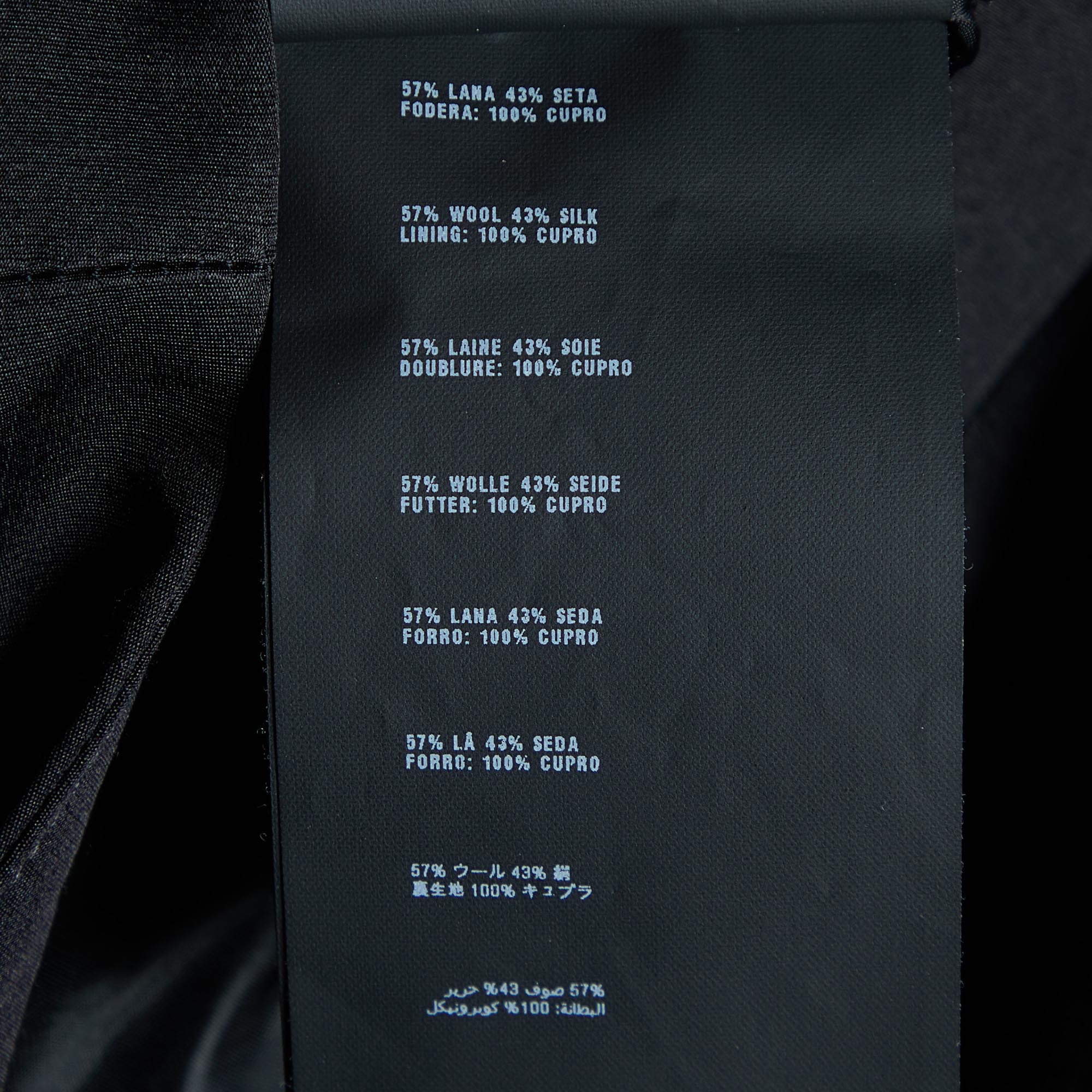 Prada Black Wool & Silk Contrast Detail Pants M