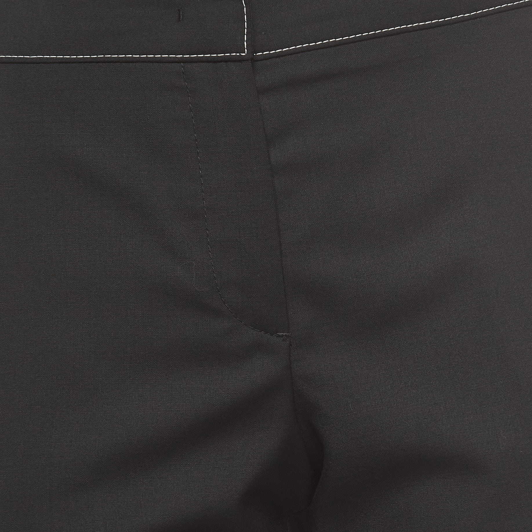 Prada Black Wool Slim Fit Formal Trousers S