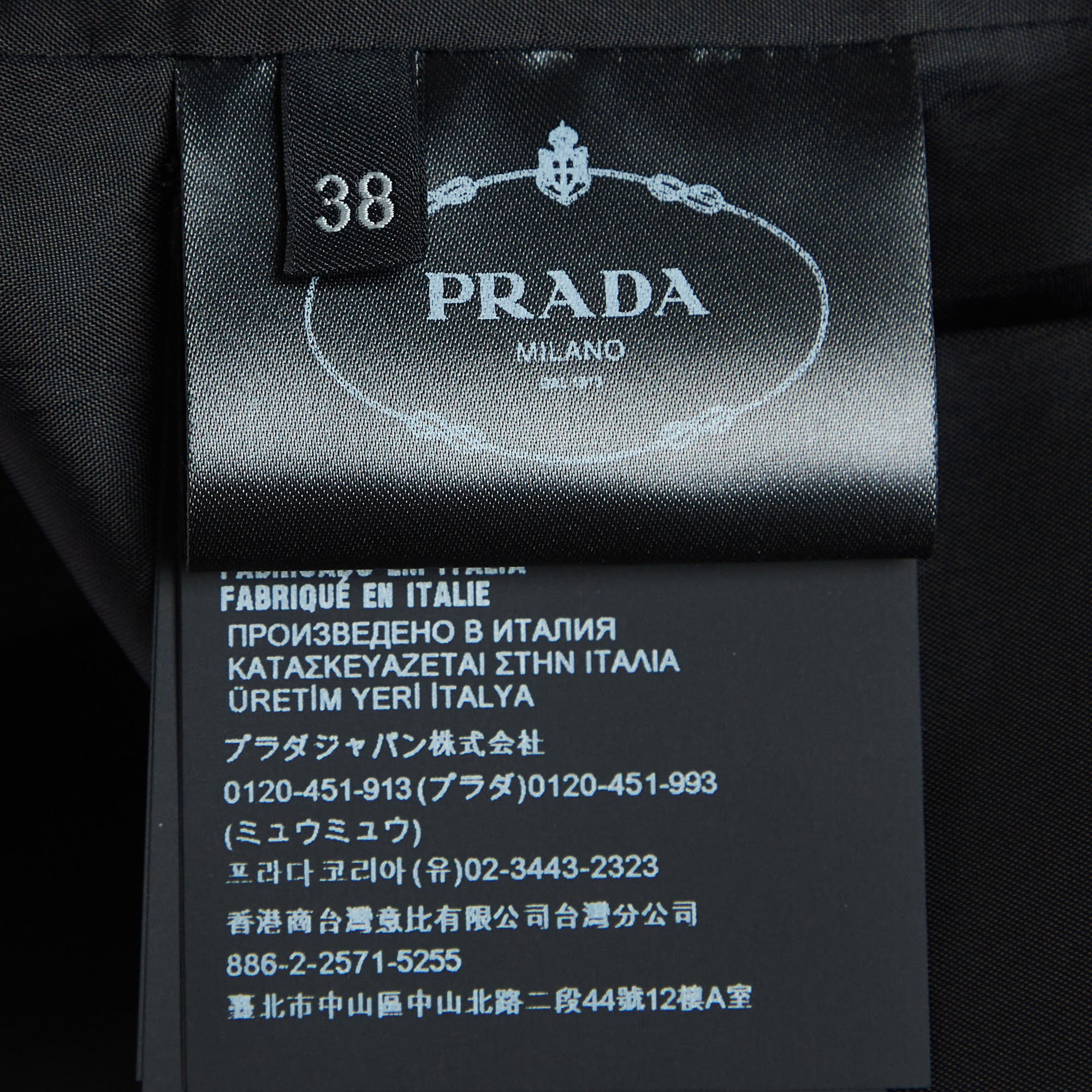 Prada Dark Grey Wool Sleeveless Mini Dress S