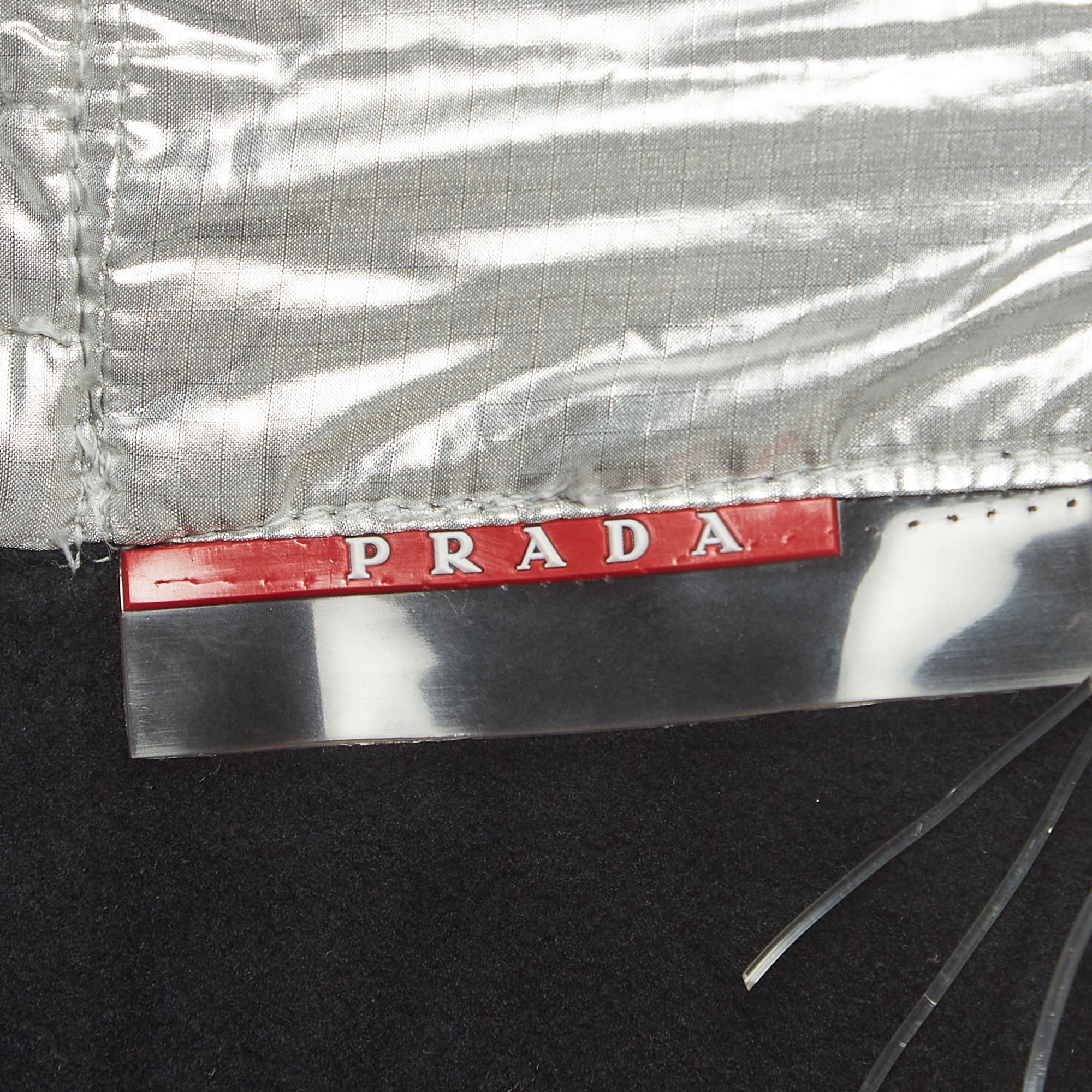 Prada Silver Synthetic Ripstop Straight-Leg Ski Pants M