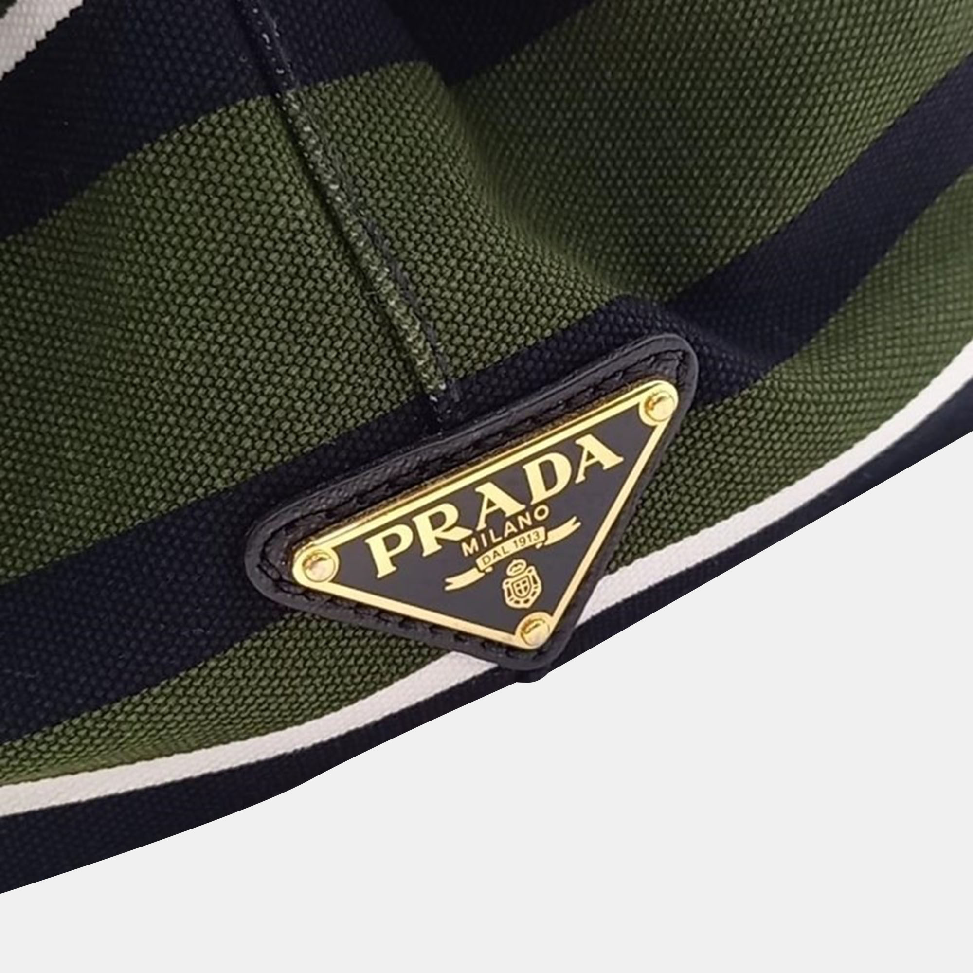 Prada Green Canvas Canapa Tote Bag