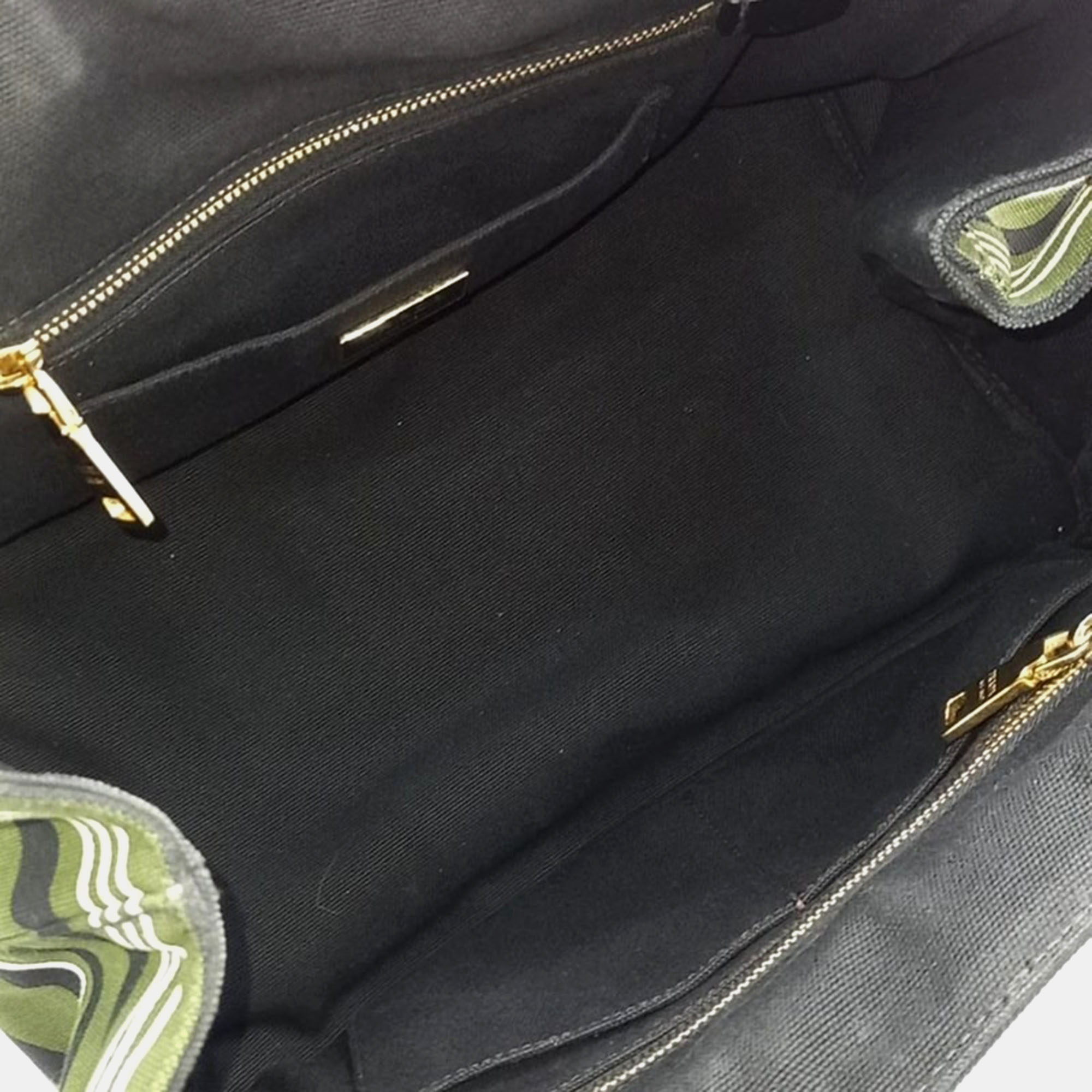 Prada Green Canvas Canapa Tote Bag