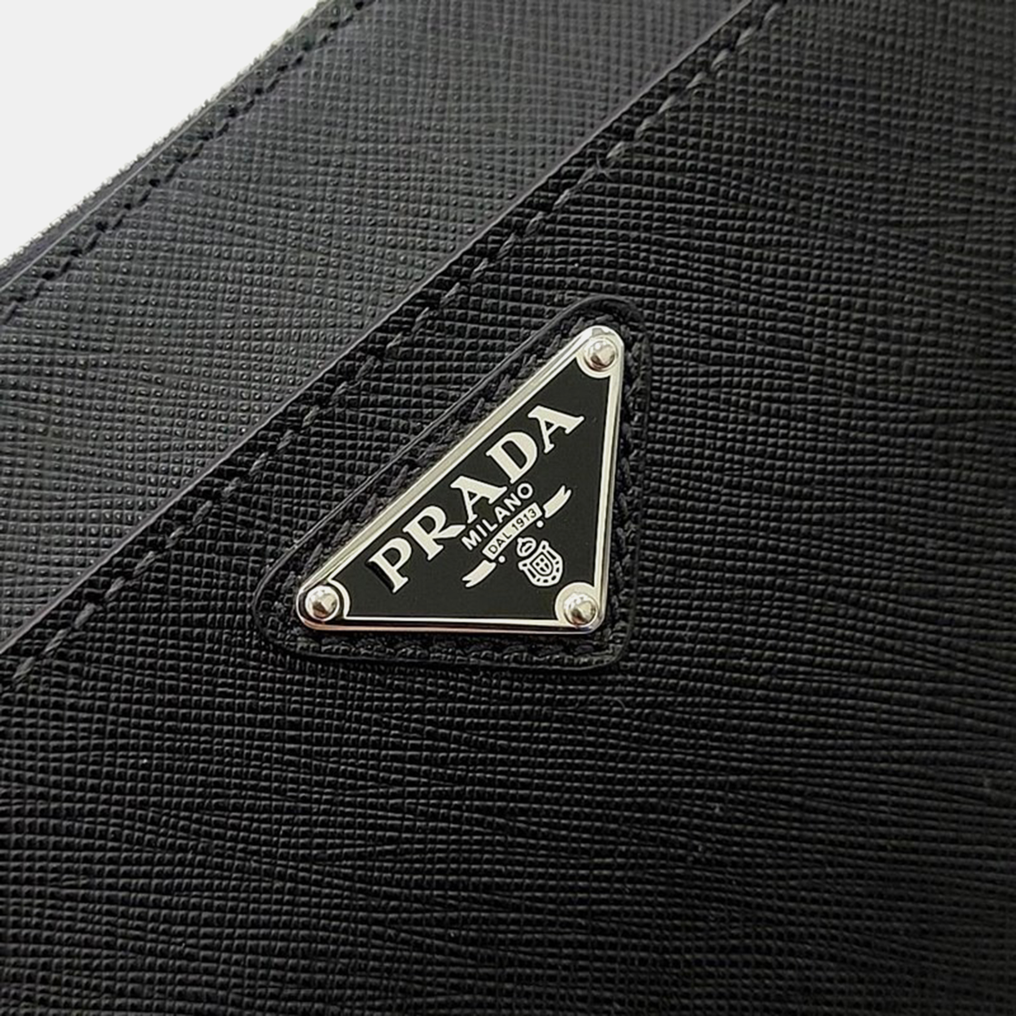 Prada Black Saffiano Leather Pouch Bag