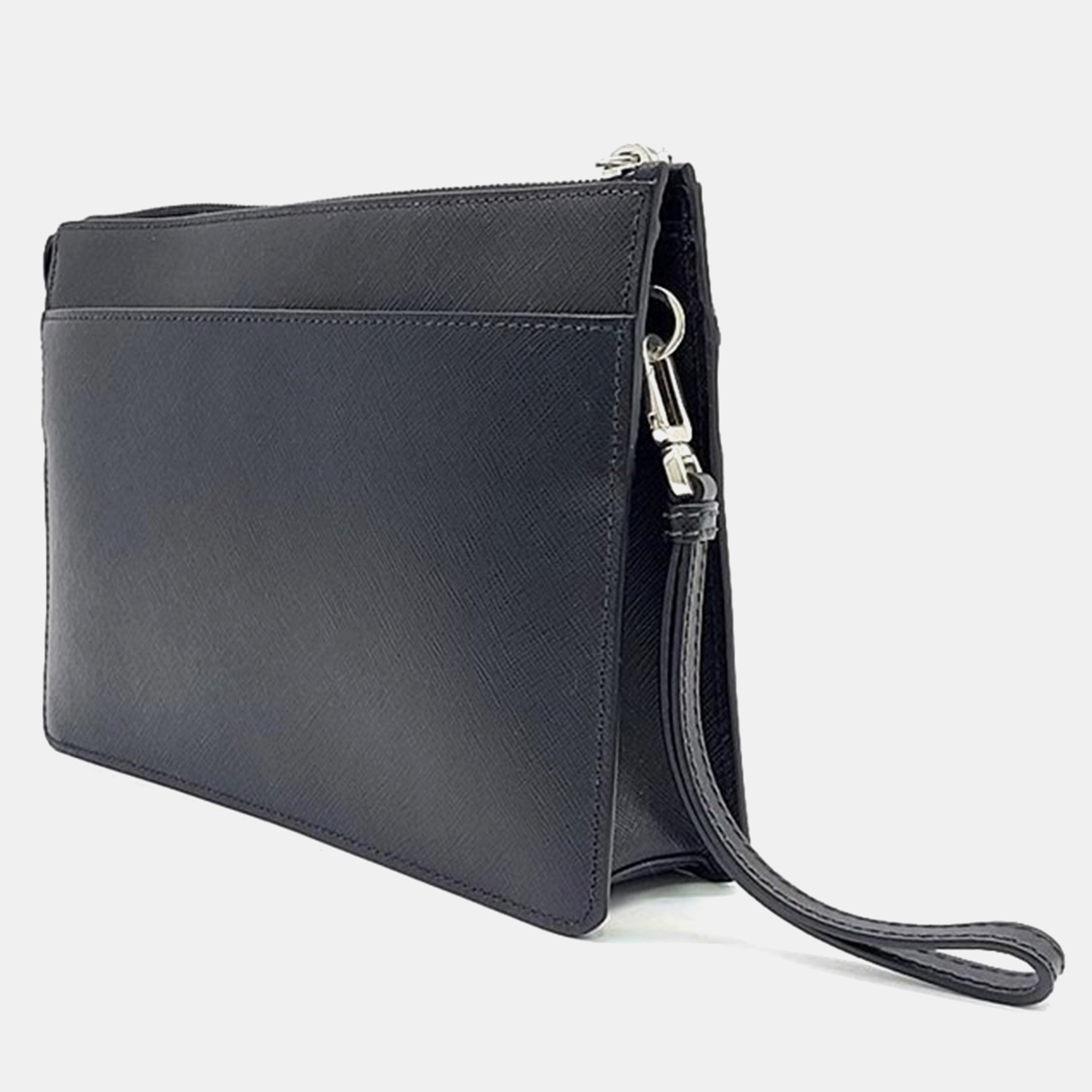 Prada Black Saffiano Leather Pouch Bag