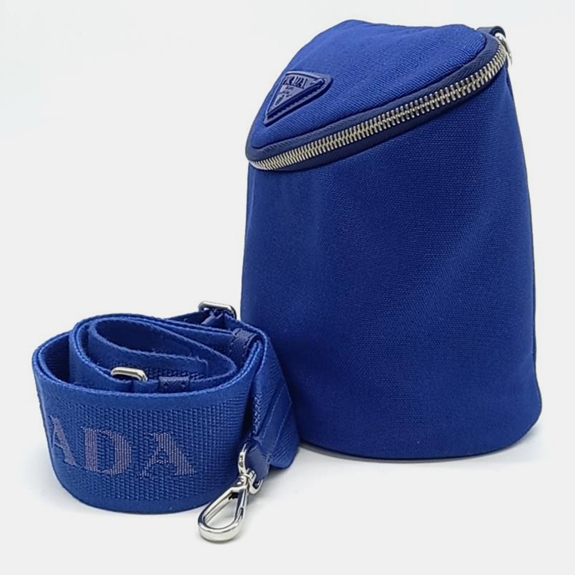 Prada Blue Nylon Logo Crossbody Bag