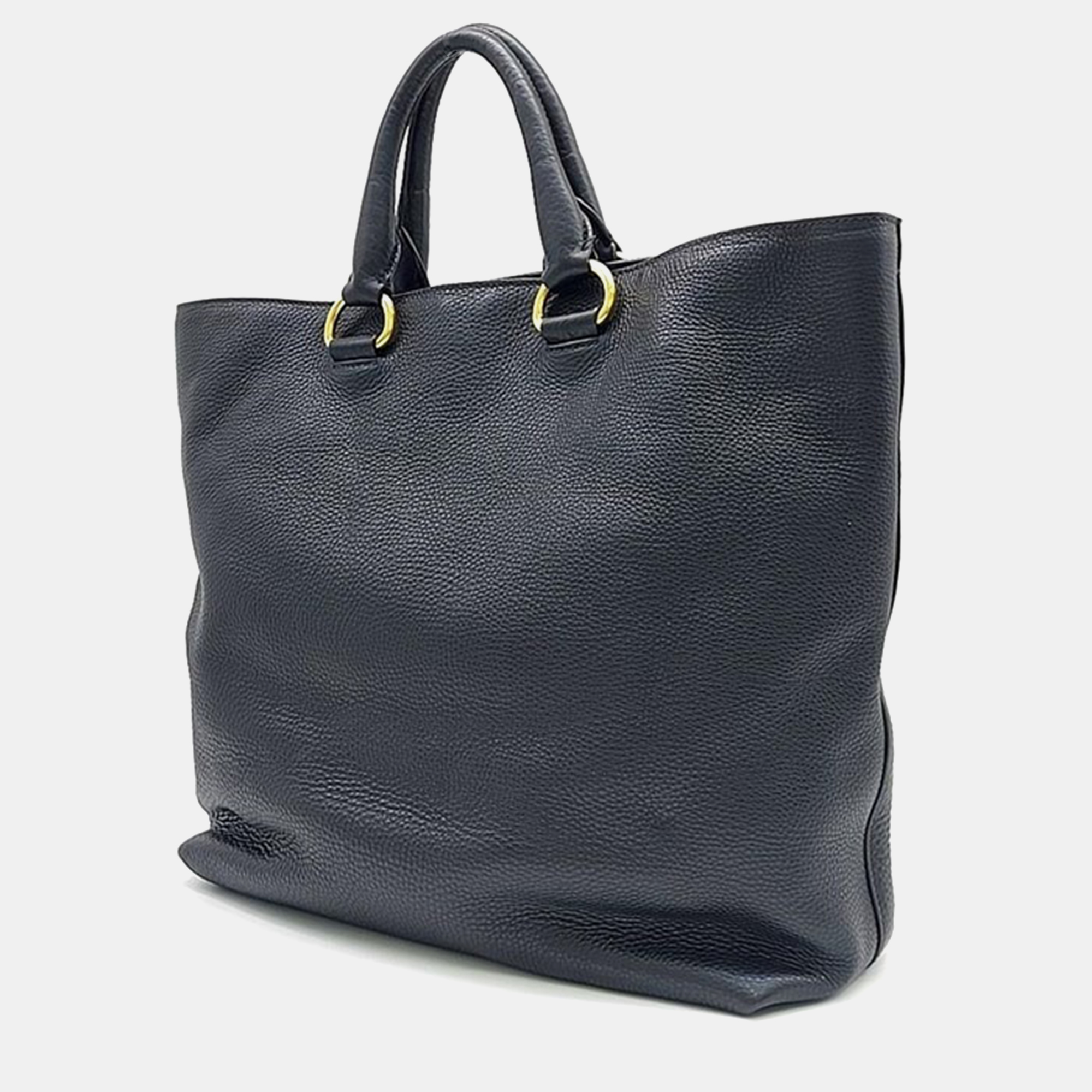 Prada Black Leather Vitello Diano Tote Bag