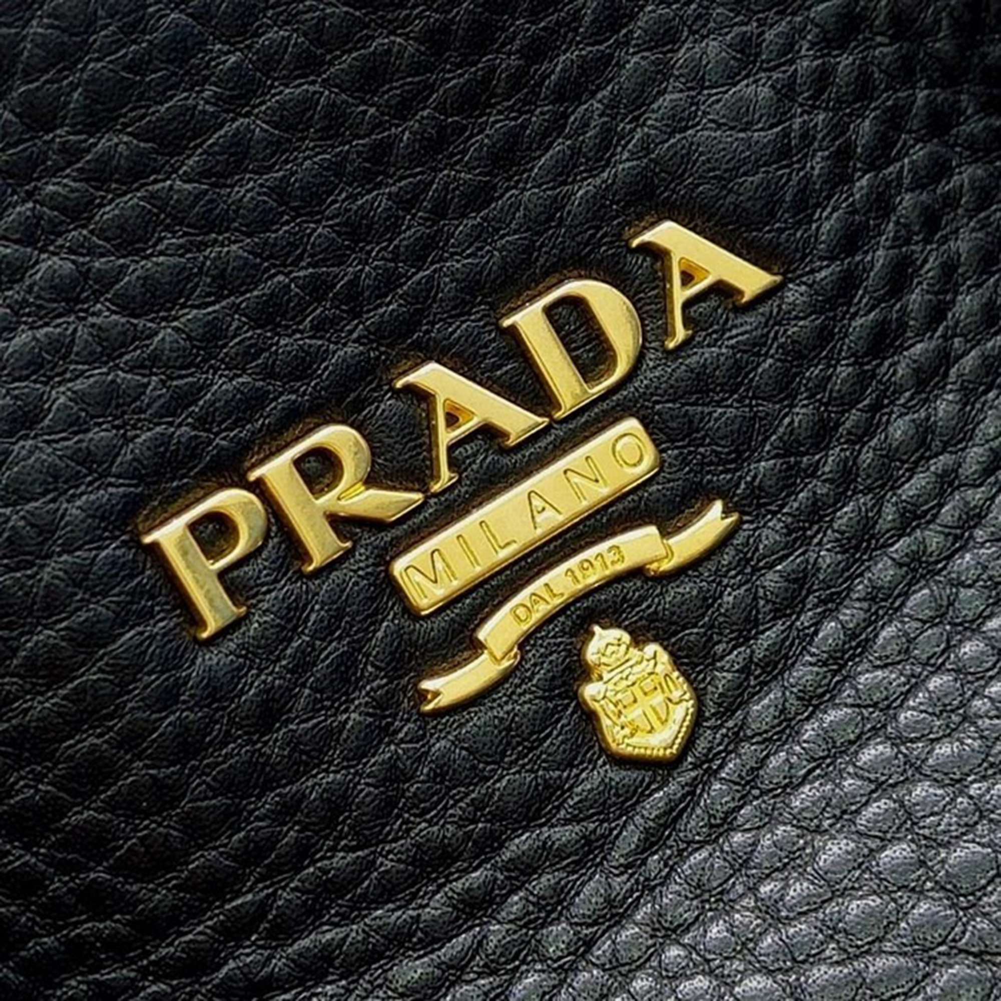 Prada Black Leather Vitello Diano Tote Bag