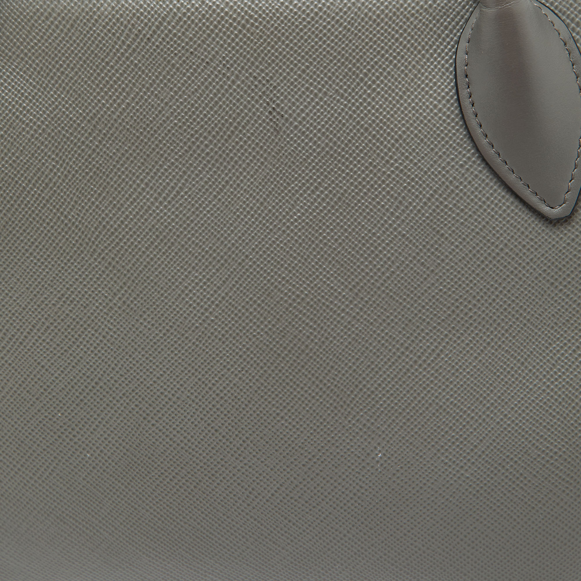 Prada Grey Saffiano Cuir Leather Monochrome Tote