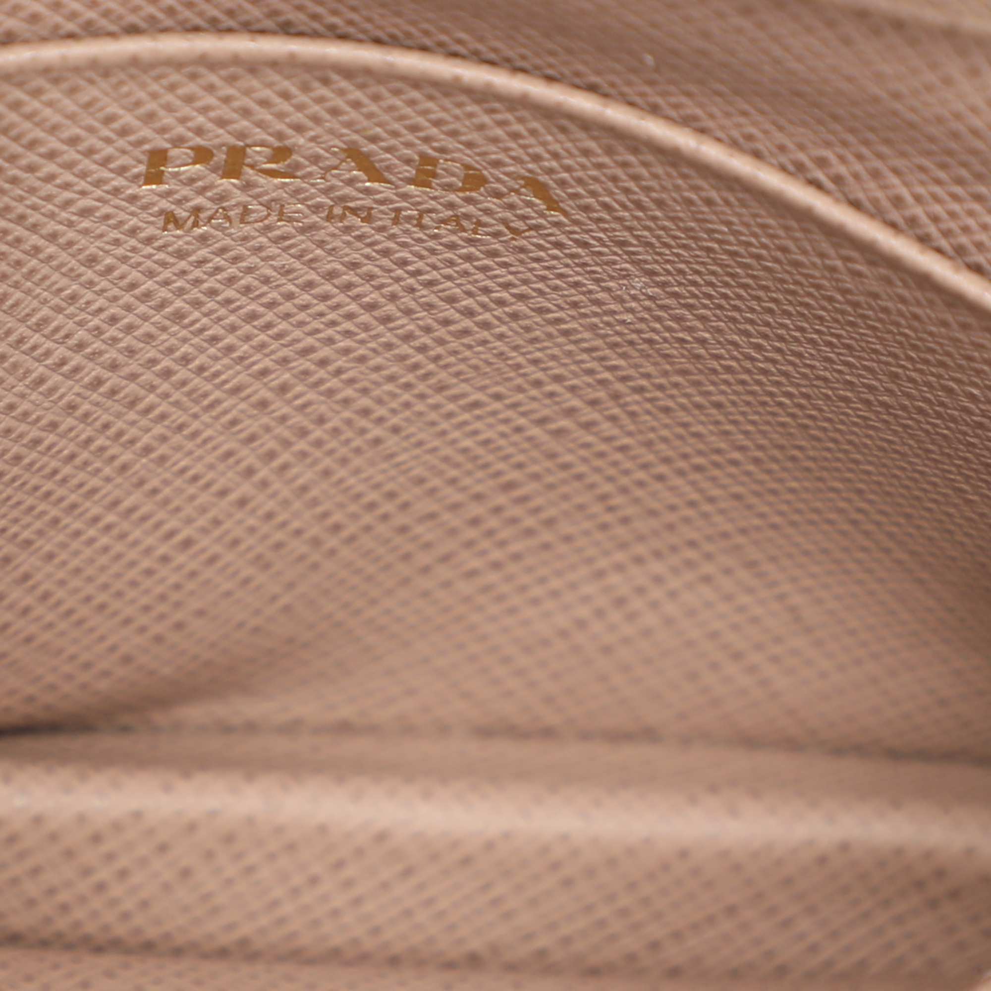 Prada Beige Leather Logo Coin Purse