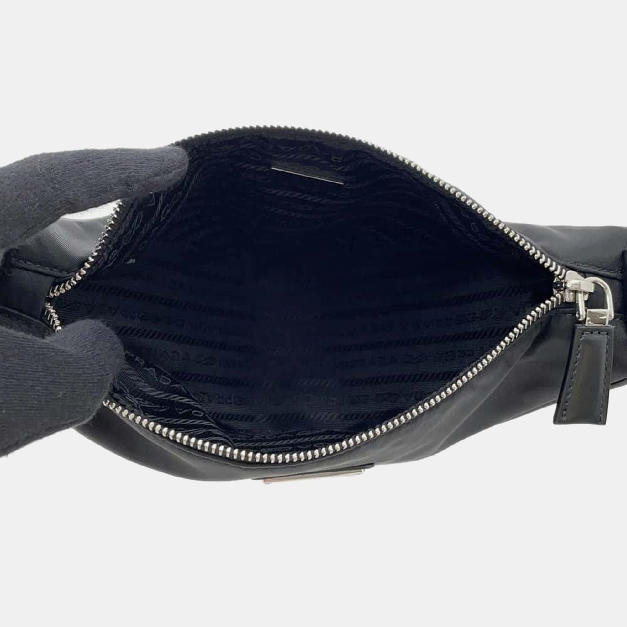 Prada Black Nylon Triangolo Shoulder Bag