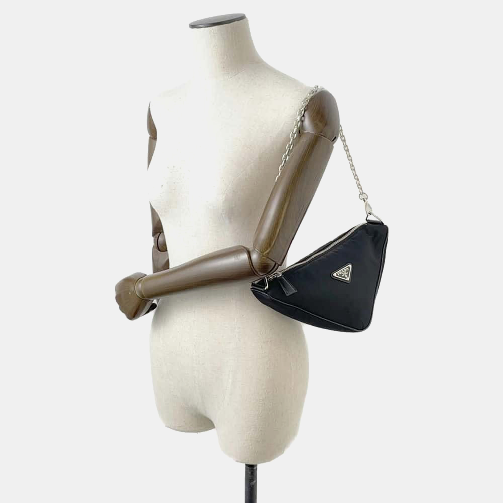 Prada Black Nylon Triangolo Shoulder Bag