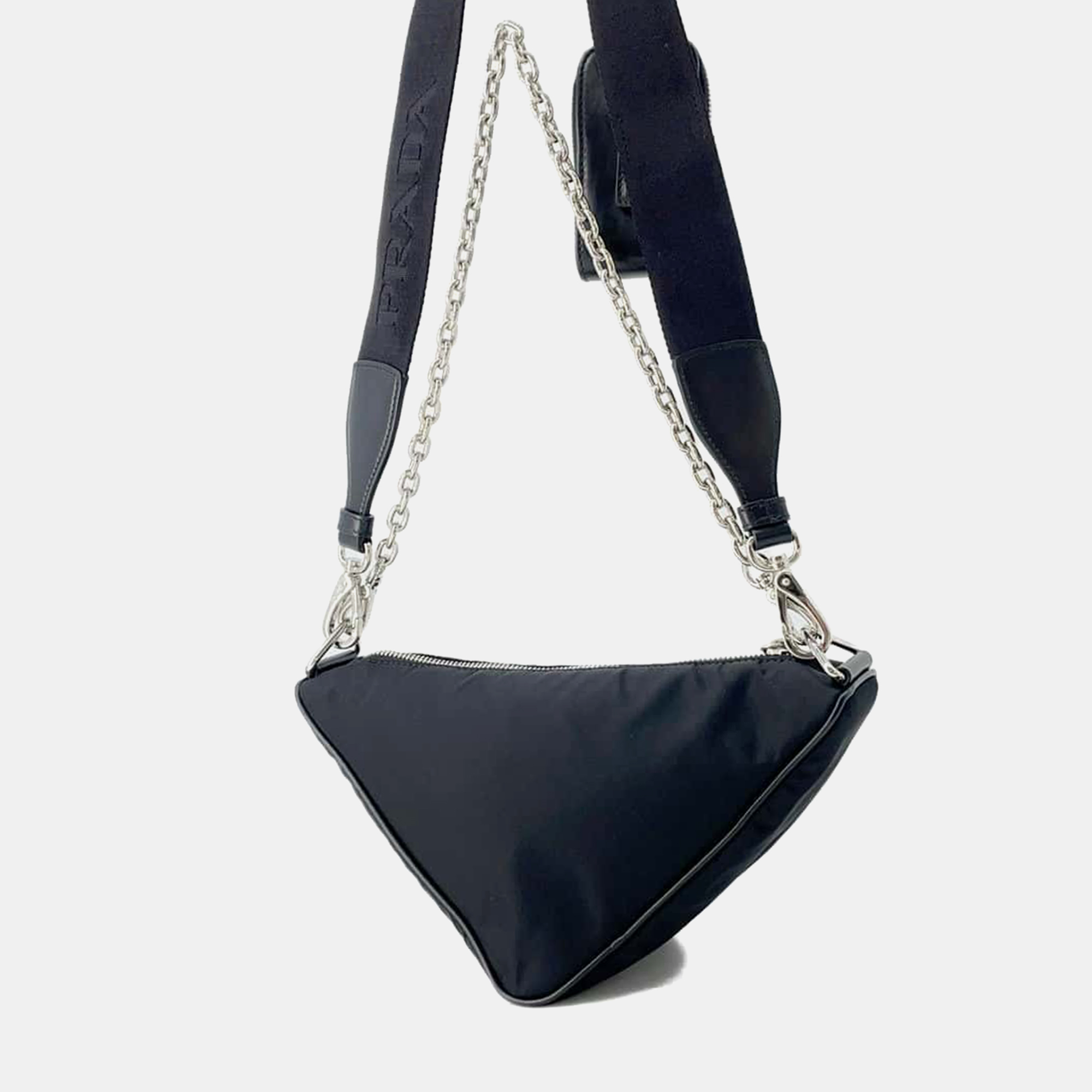 Prada Black Nylon Triangolo Shoulder Bag