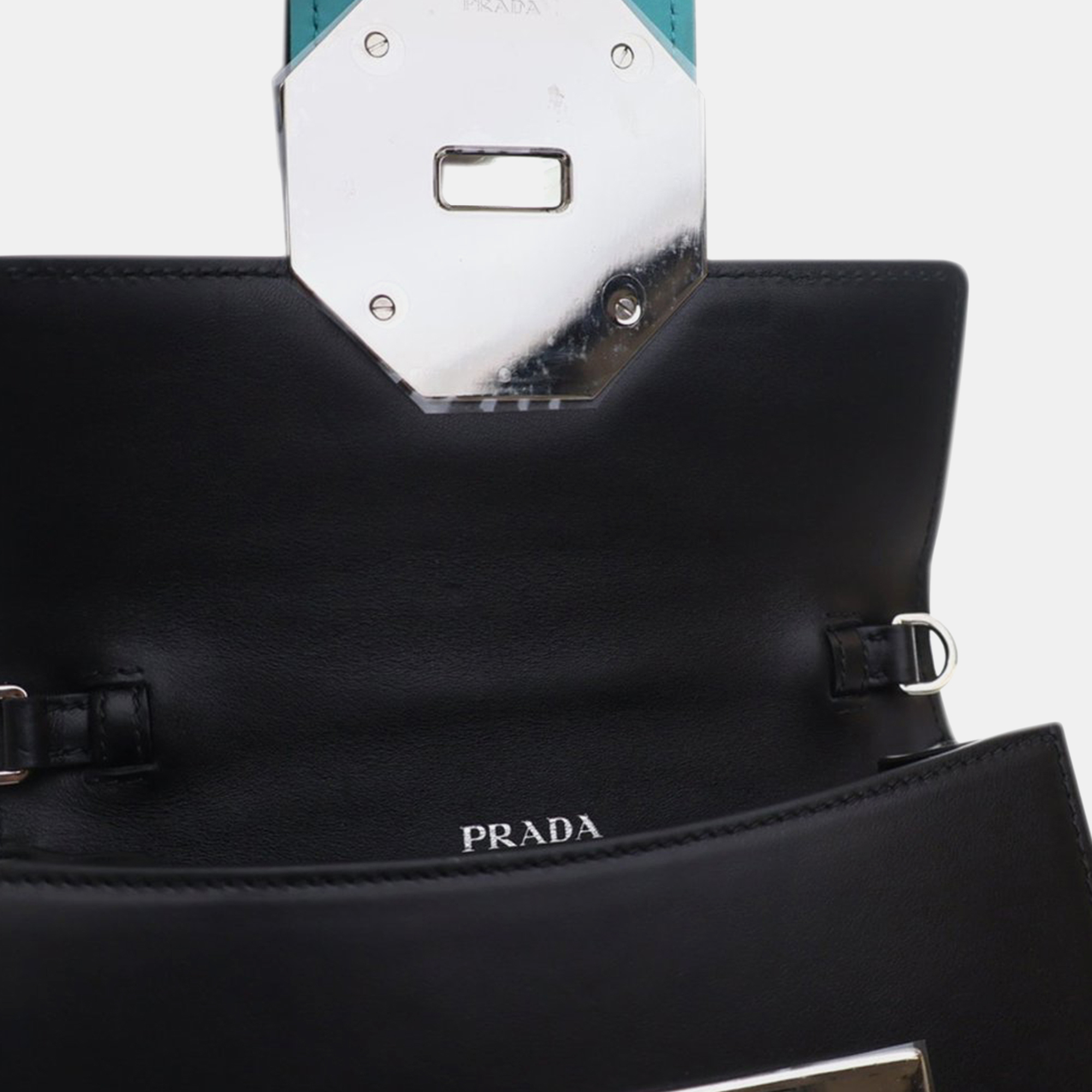 Prada Black  Crystal Embellished City Calf Ribbon Bag