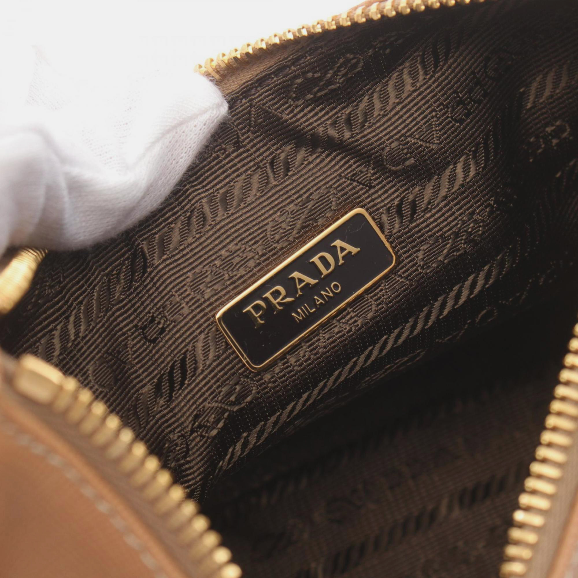 Prada Saffiano Lux Leather Beige Shoulder Bag