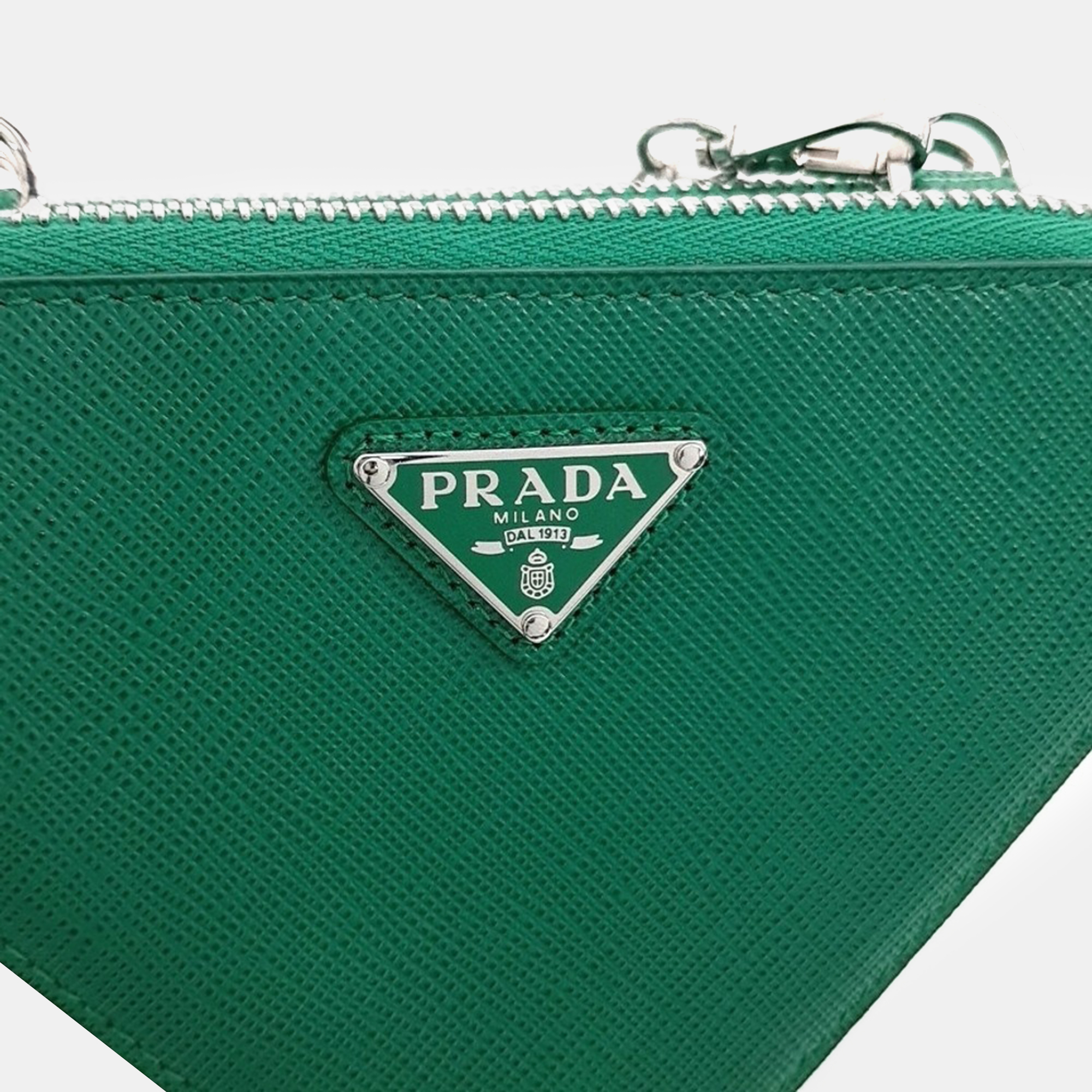 Prada Saffiano Triangle Mini Pouch