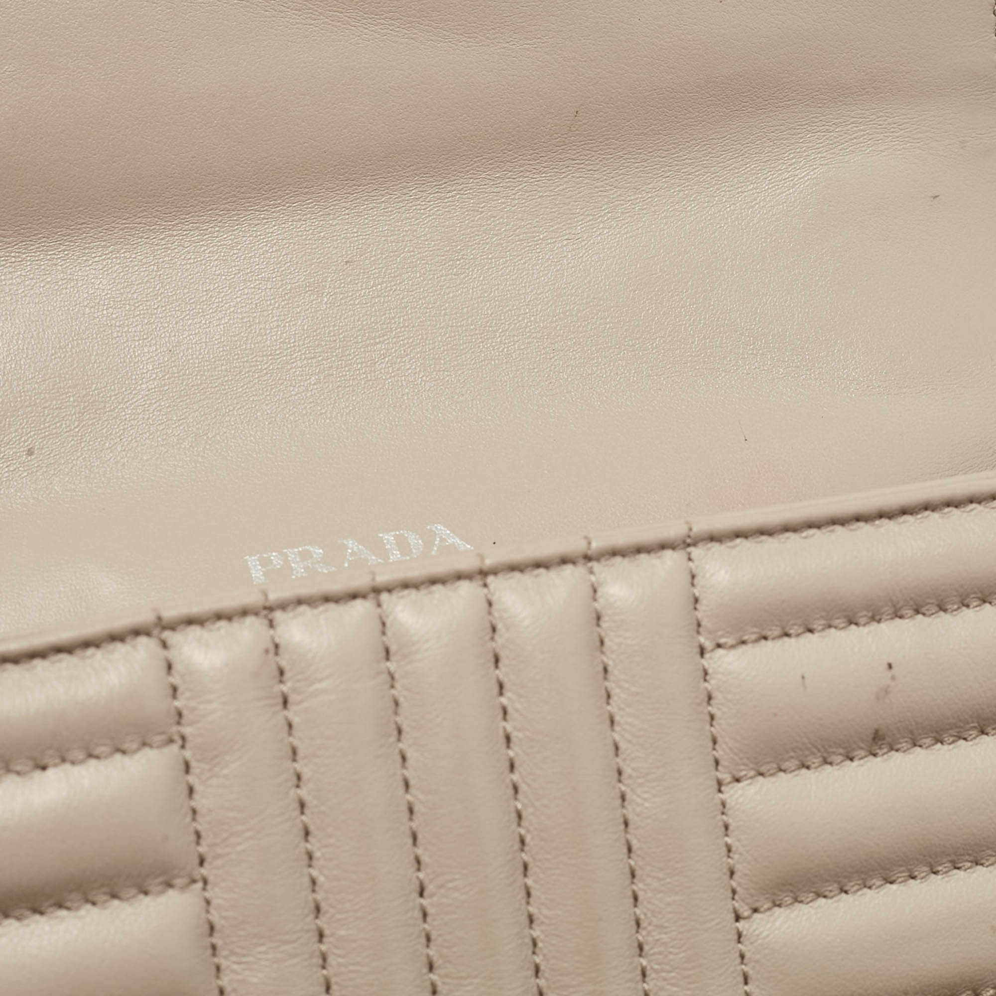 Prada Grey Diagramme Leather Flap Crossbody Bag