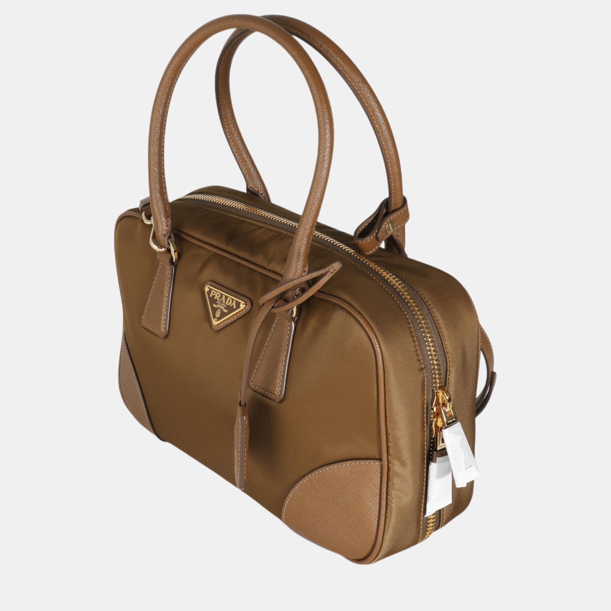 Prada Brown Re-Nylon Re-Edition 1978 Medium Top Handle Bag