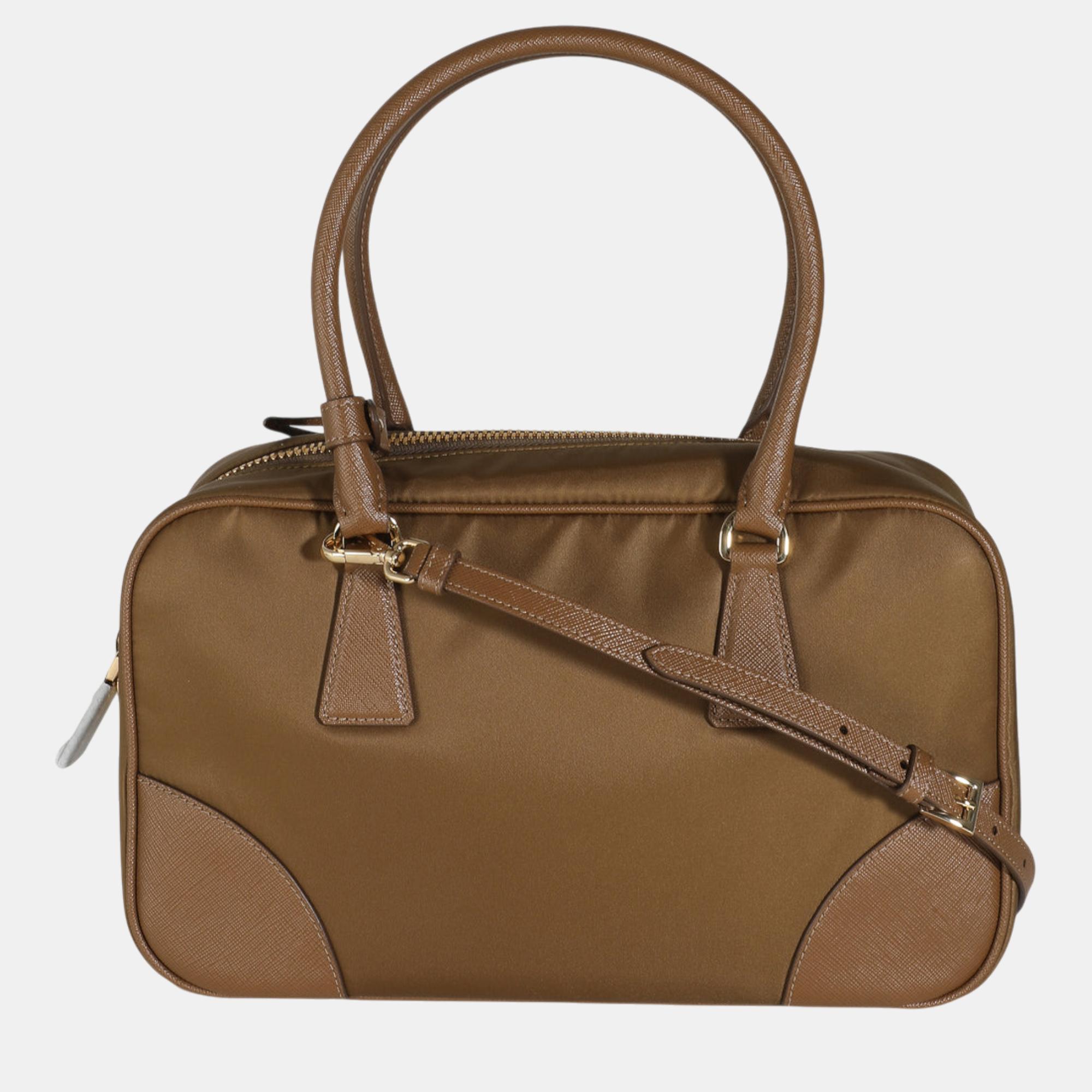 Prada Brown Re-Nylon Re-Edition 1978 Medium Top Handle Bag