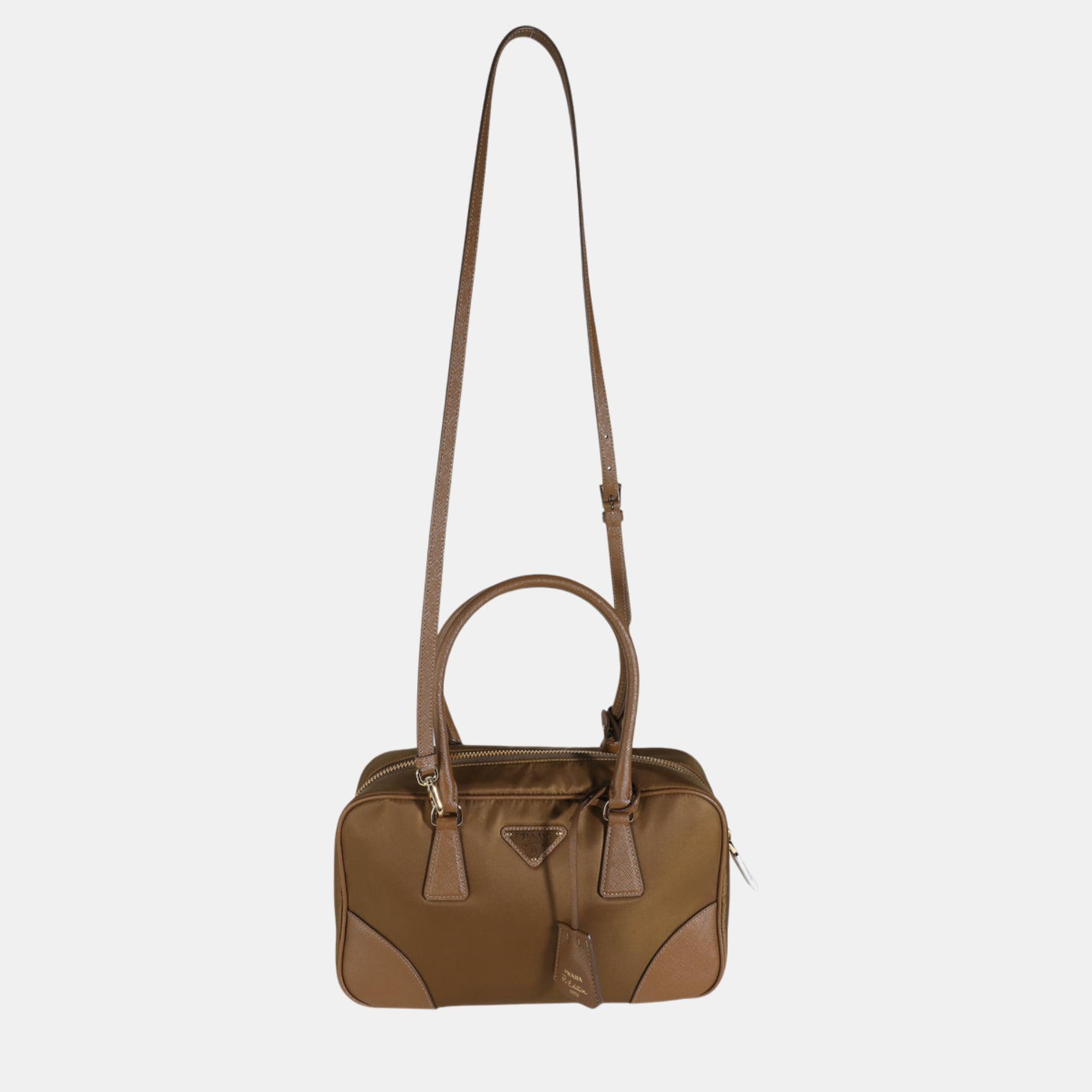 Prada Brown Re-Nylon Re-Edition 1978 Medium Top Handle Bag