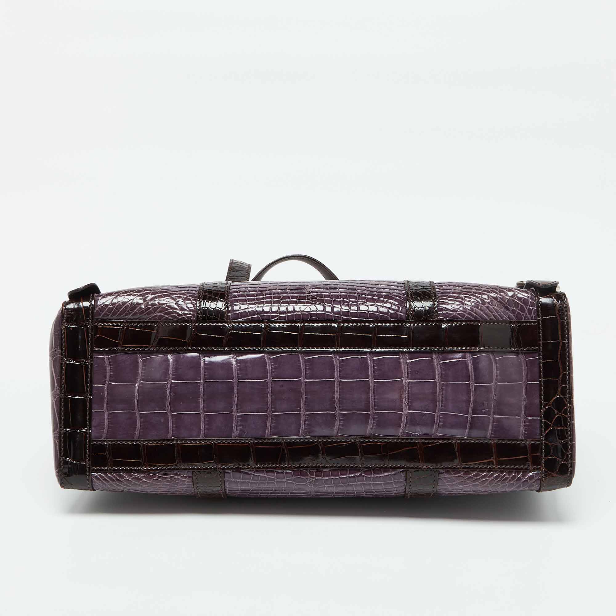 Prada Multicolor Crocodile Leather Lucido Lock Bag