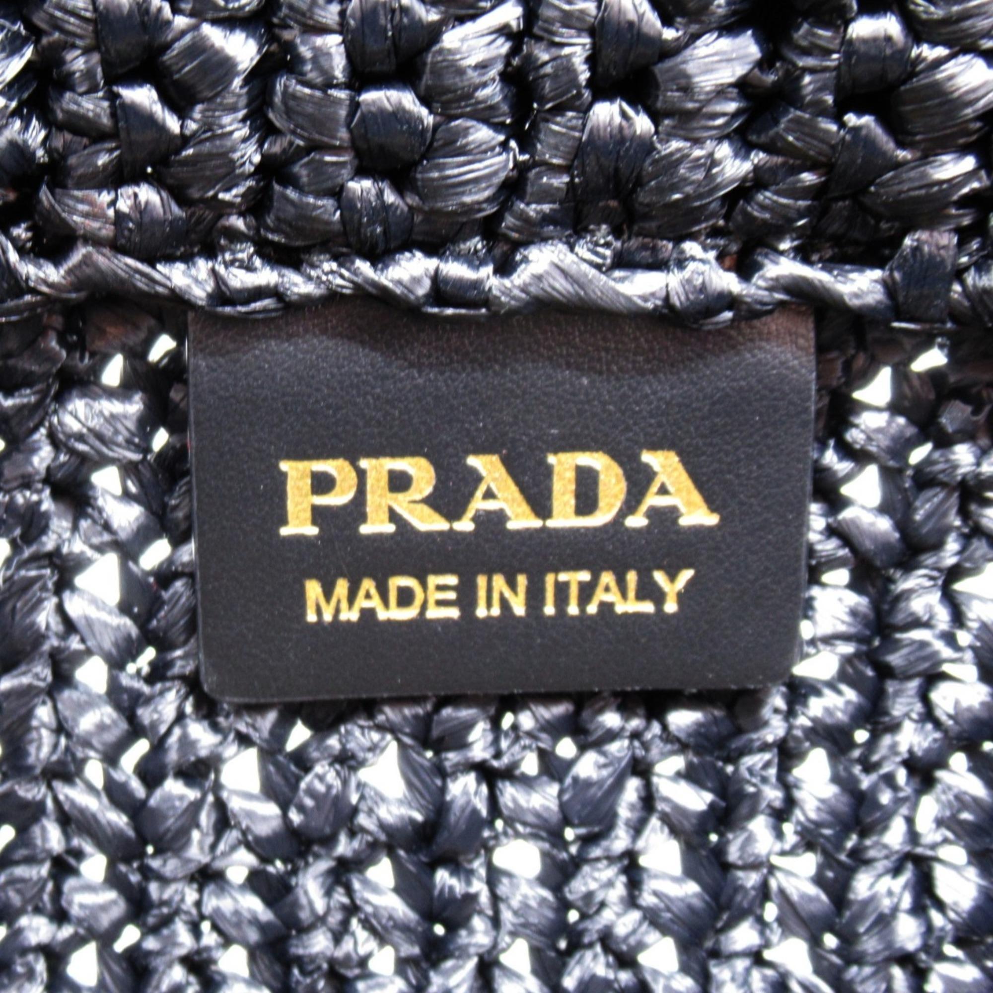 Prada Black Straws Tote Bag