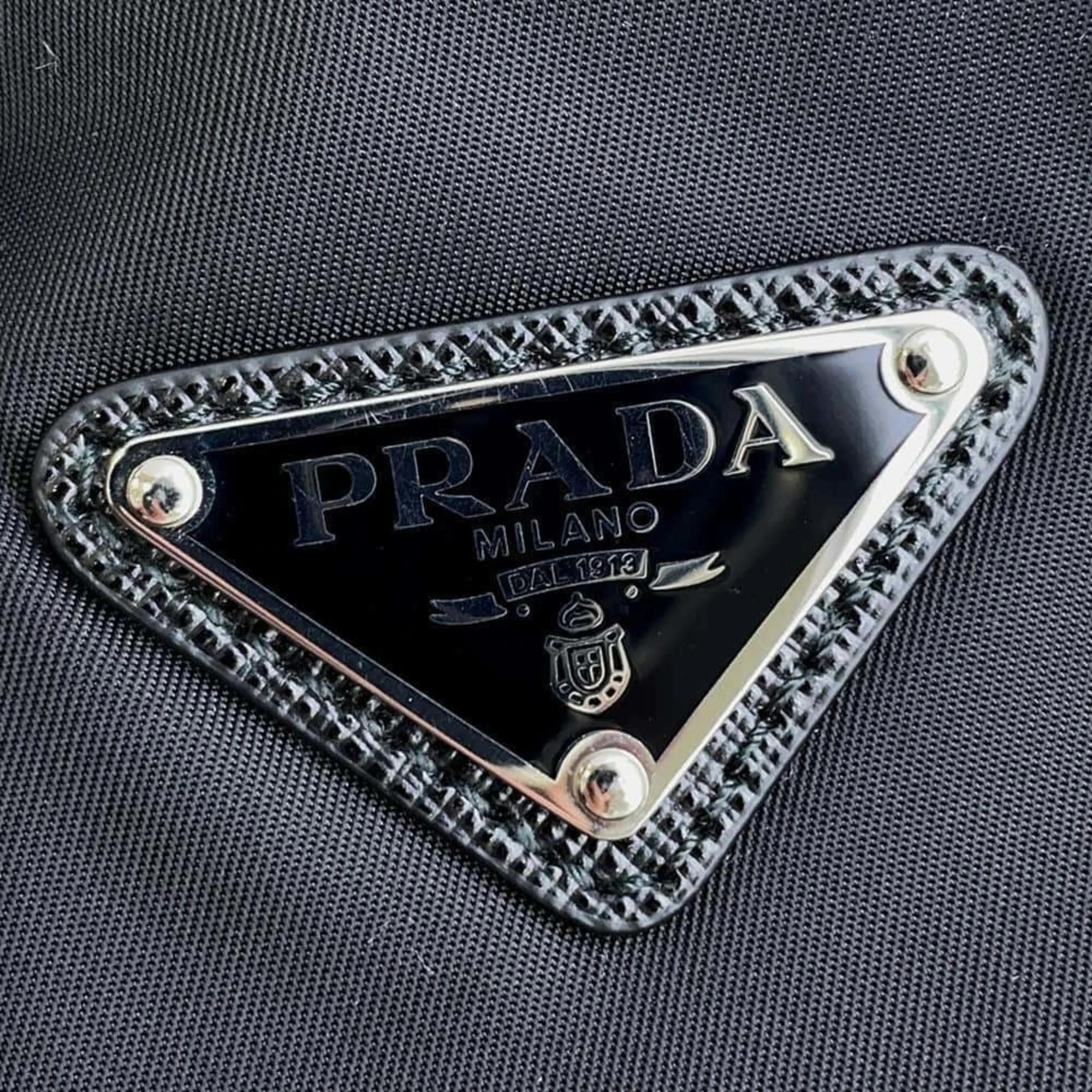 Prada Black Triangle Nylon Shoulder Bag