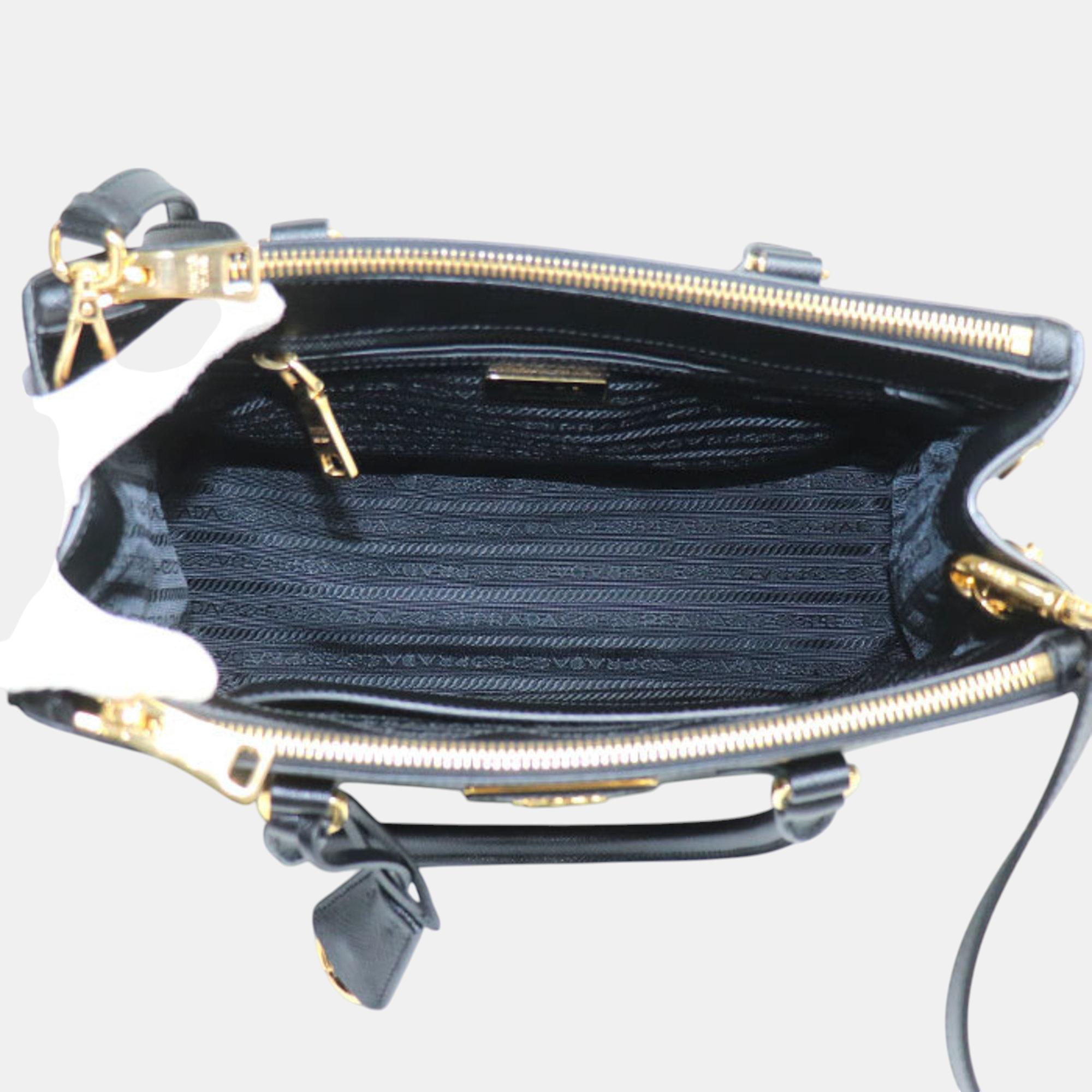 Prada Galleria Black Saffiano Leather Medium Shoulder Bag