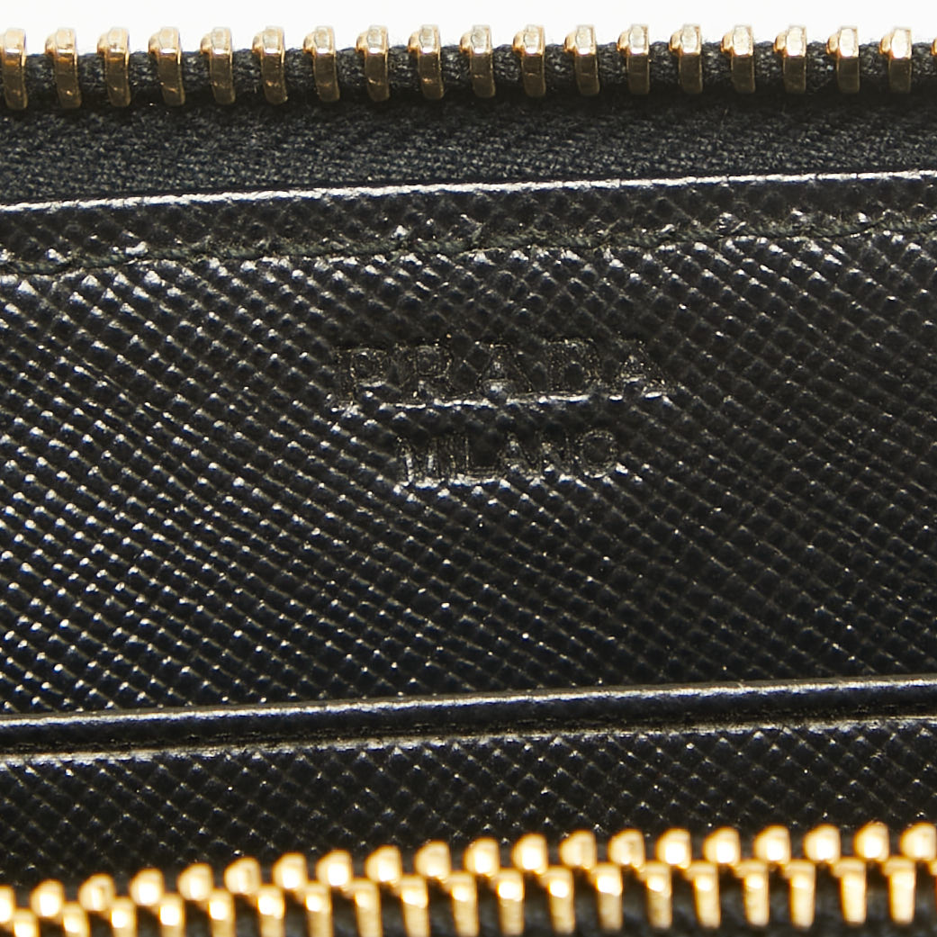 Prada Prada Saffiano Leather Zip Around Wallet