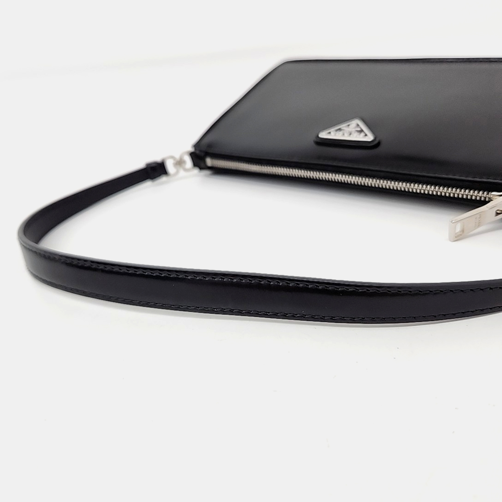 Prada Brushed Leather Mini Pouch Bag