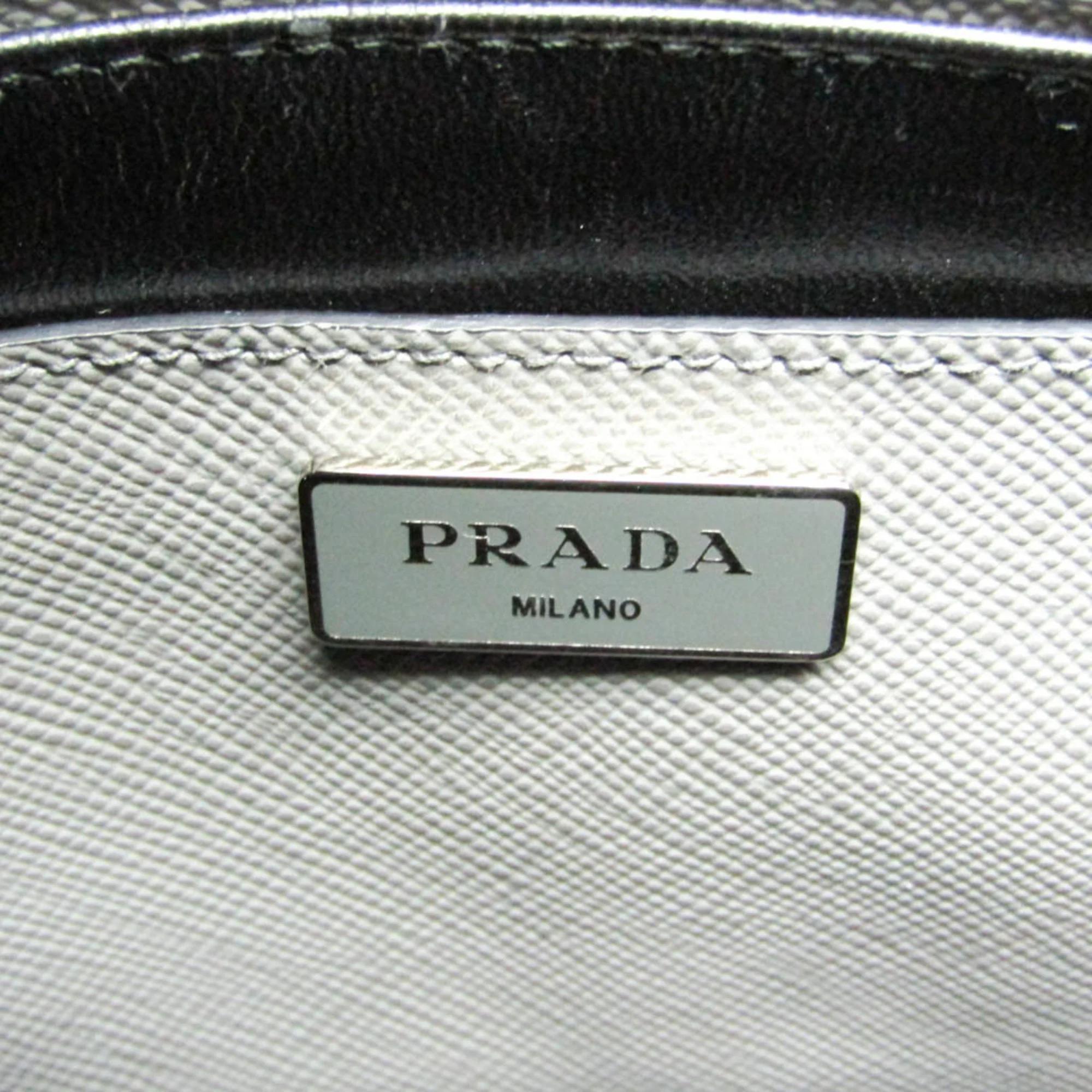 Prada Gray Saffiano Cuir Handbag