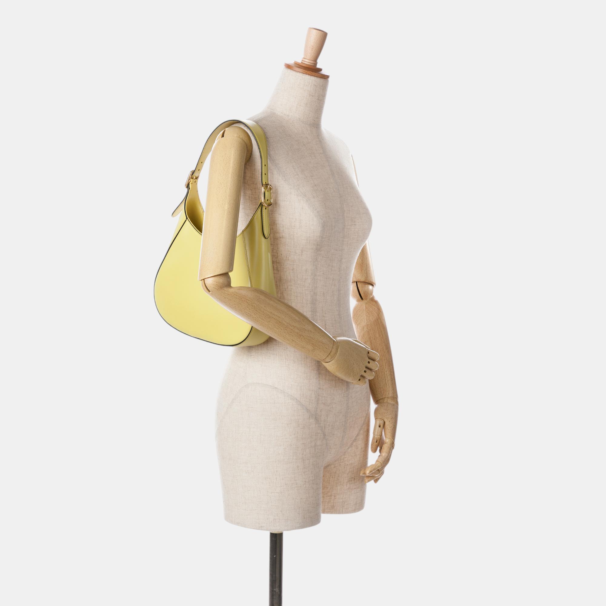 Prada Yellow Spazzolato Cleo Hobo Bag