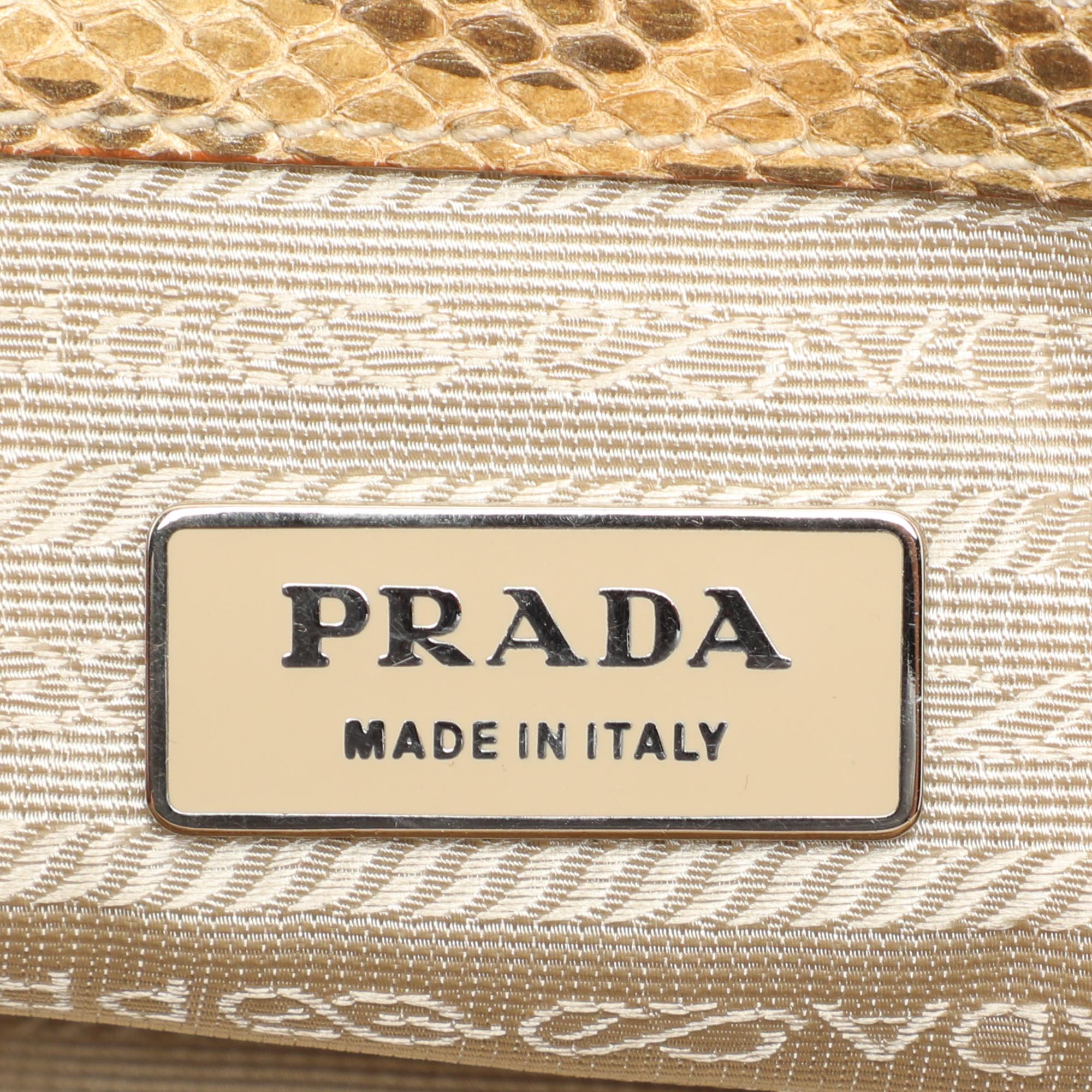 Prada Metallic Python Frame Satchel