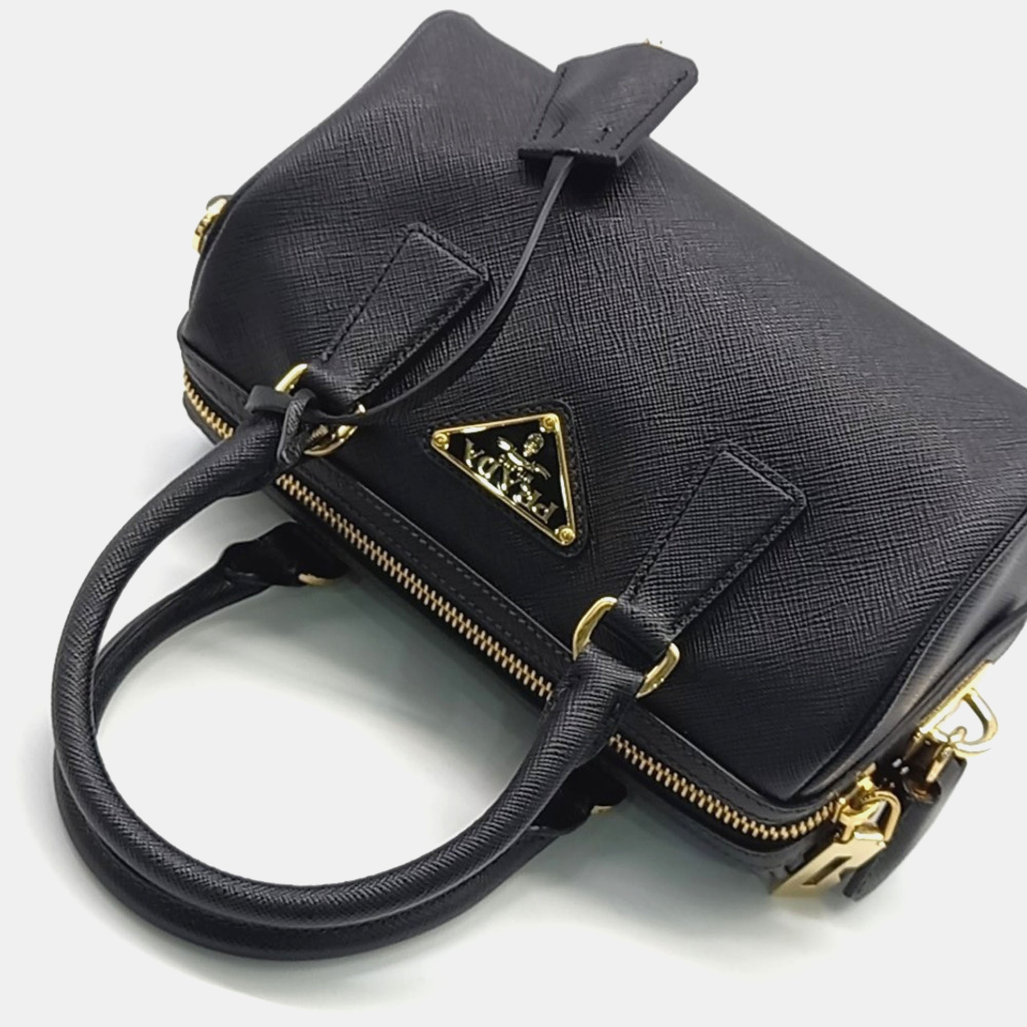 Prada Saffiano Mini Tote And Shoulder Bag