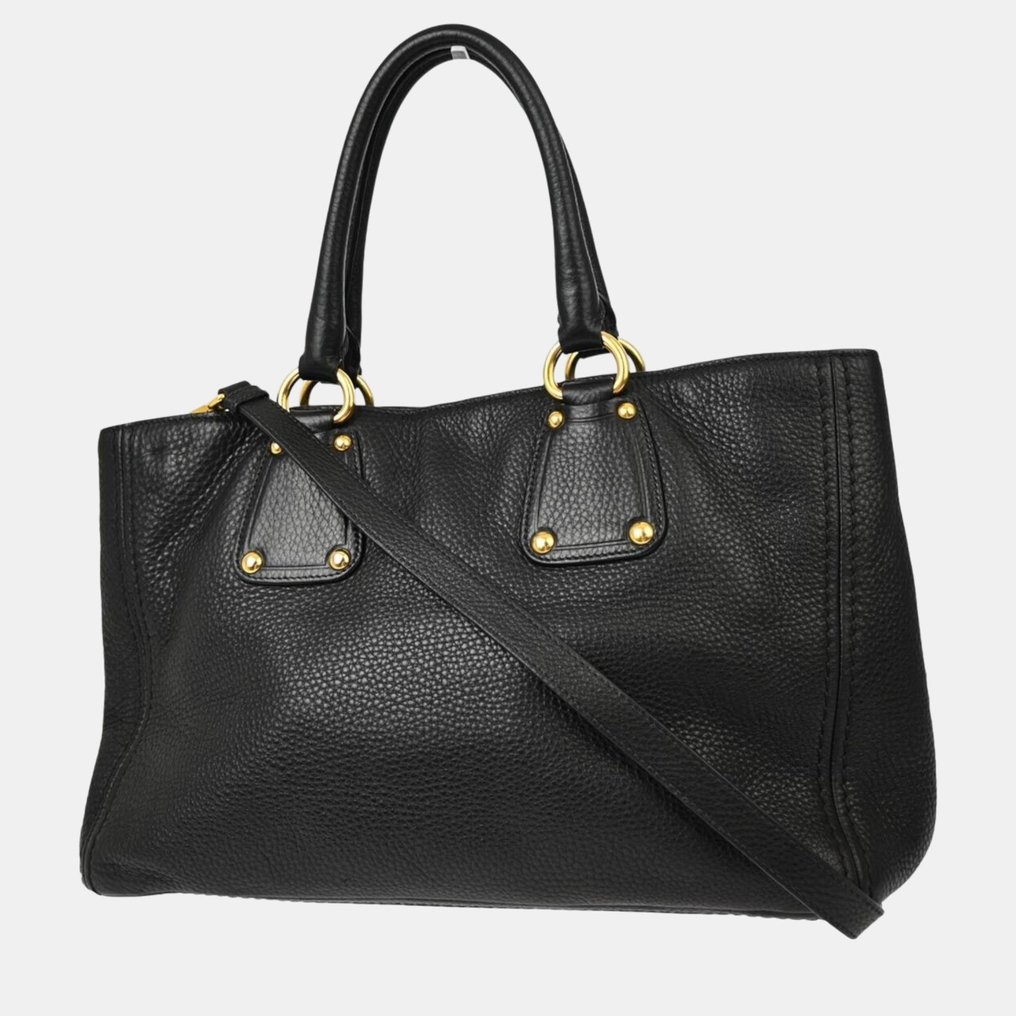 Prada Black 2way Tote Handbag